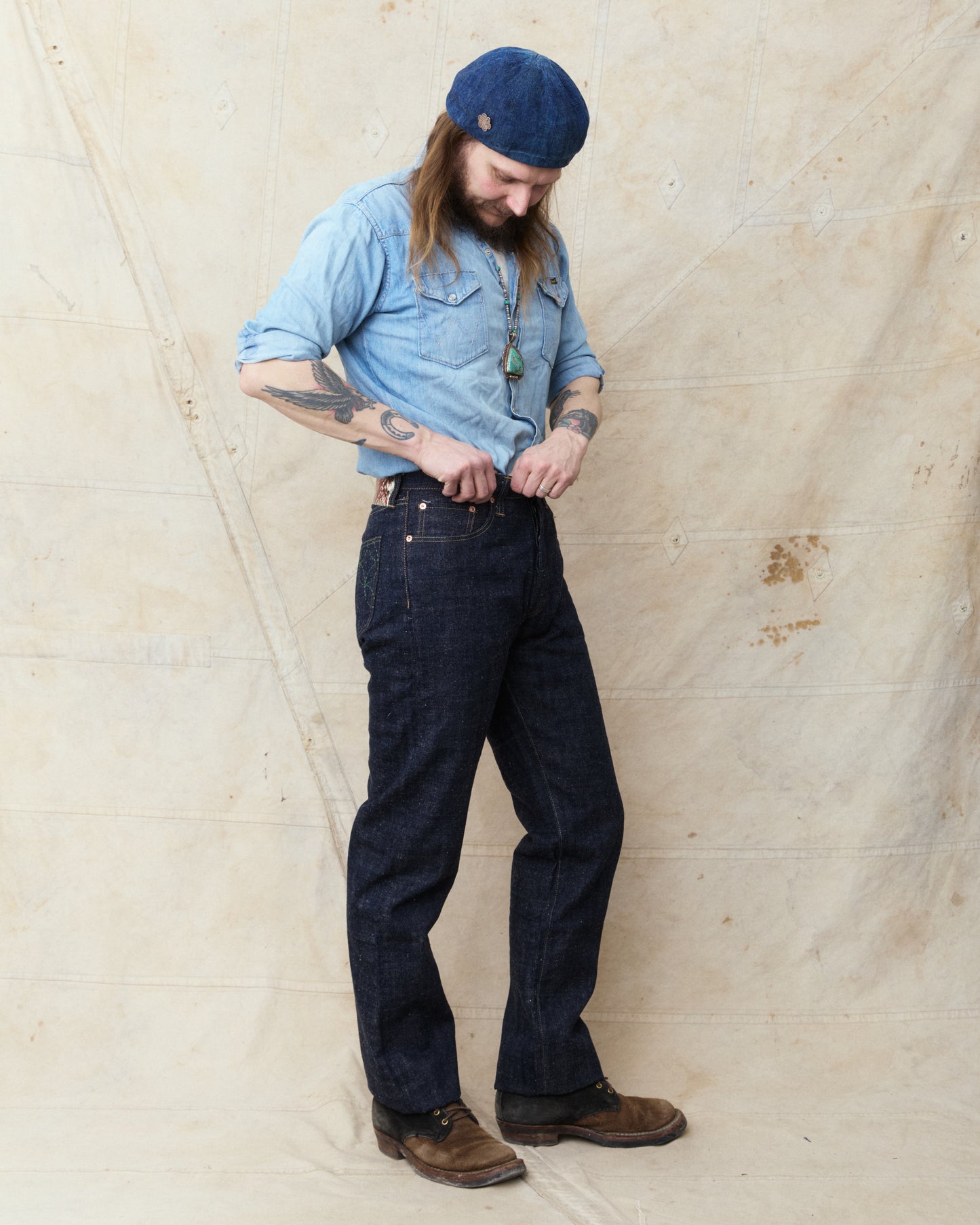 Sugar Cane & Co. SC40301A 14oz Okinawa One Wash Denim