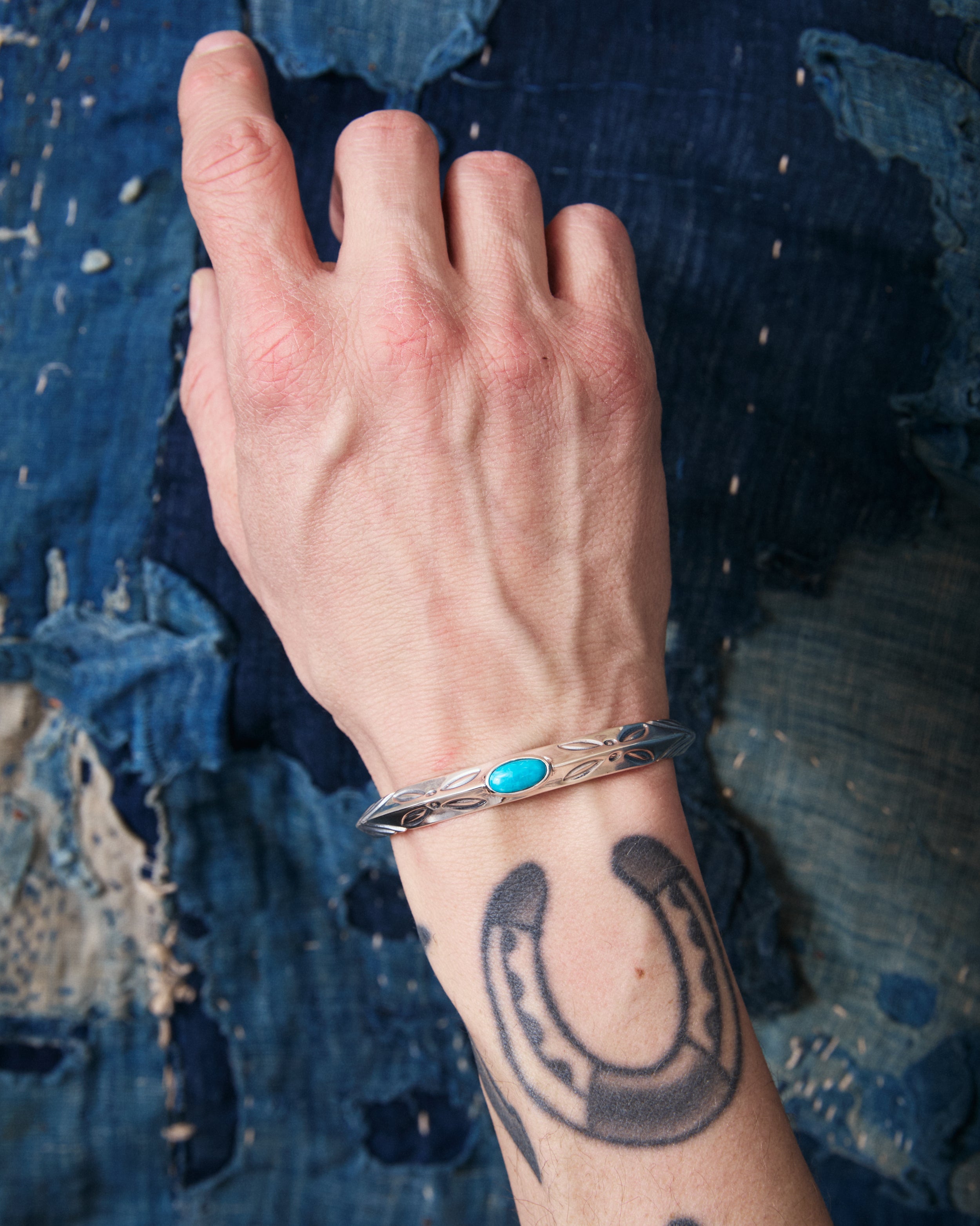 Larry Smith BR-0108 Triangle Bangle Turquoise – Second Sunrise