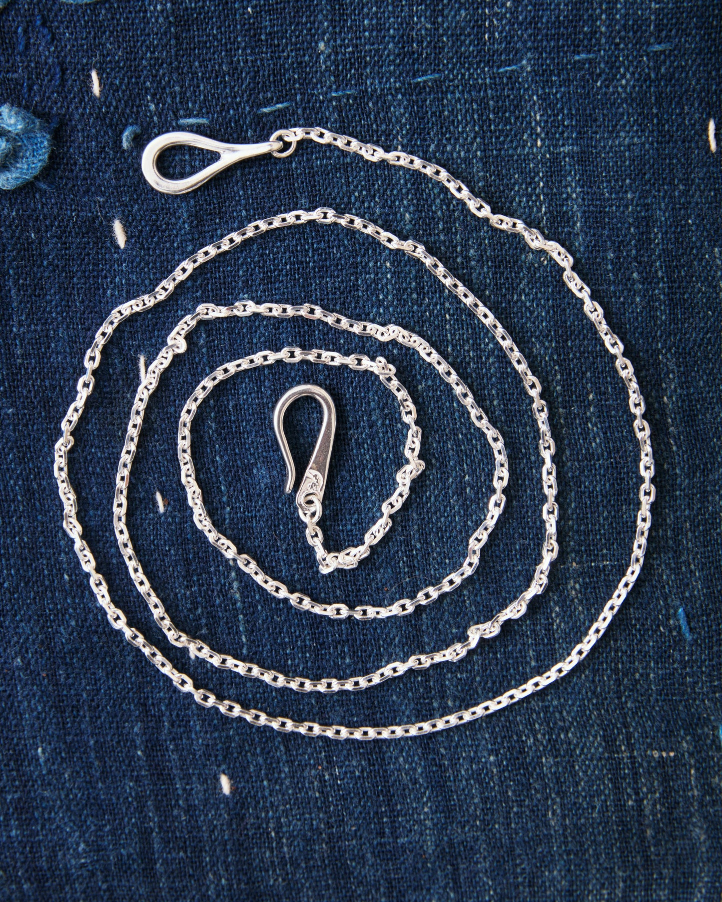 Larry Smith OT-0038-70 Infinity Hook Cable Silver Chain XSmall 70 cm
