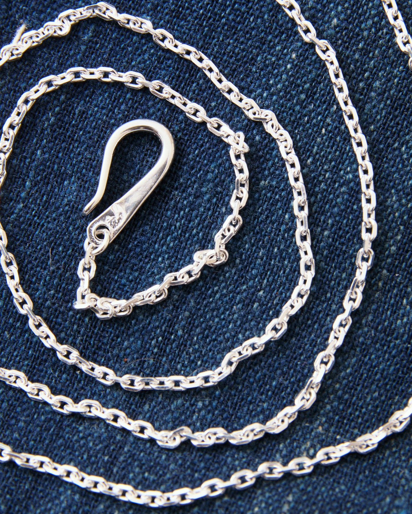 Larry Smith OT-0038-70 Infinity Hook Cable Silver Chain XSmall 70 cm