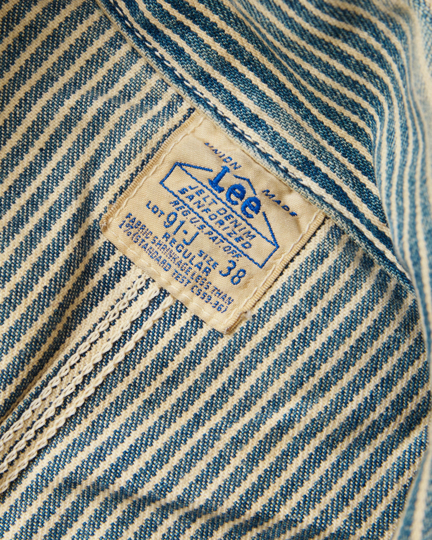 Second Hand Lee Originals 91 -J Hickory Stripe Loco Jacket Size 38