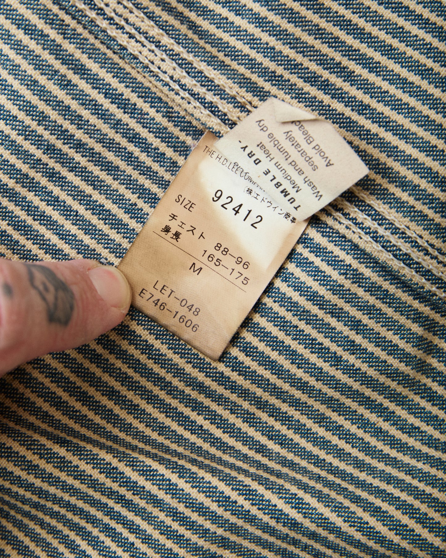 Second Hand Lee Originals 91 -J Hickory Stripe Loco Jacket Size 38