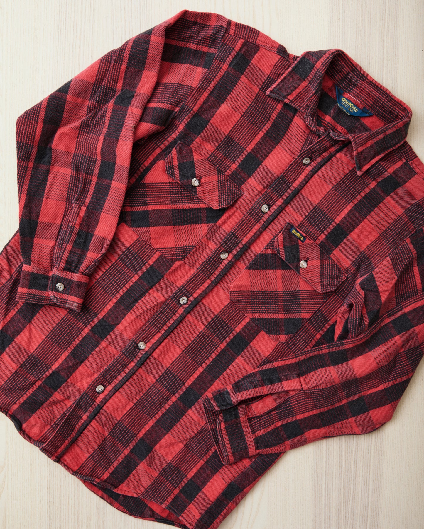 Vintage Oshkosh B'gosh Red Plaid Flannel Shirt