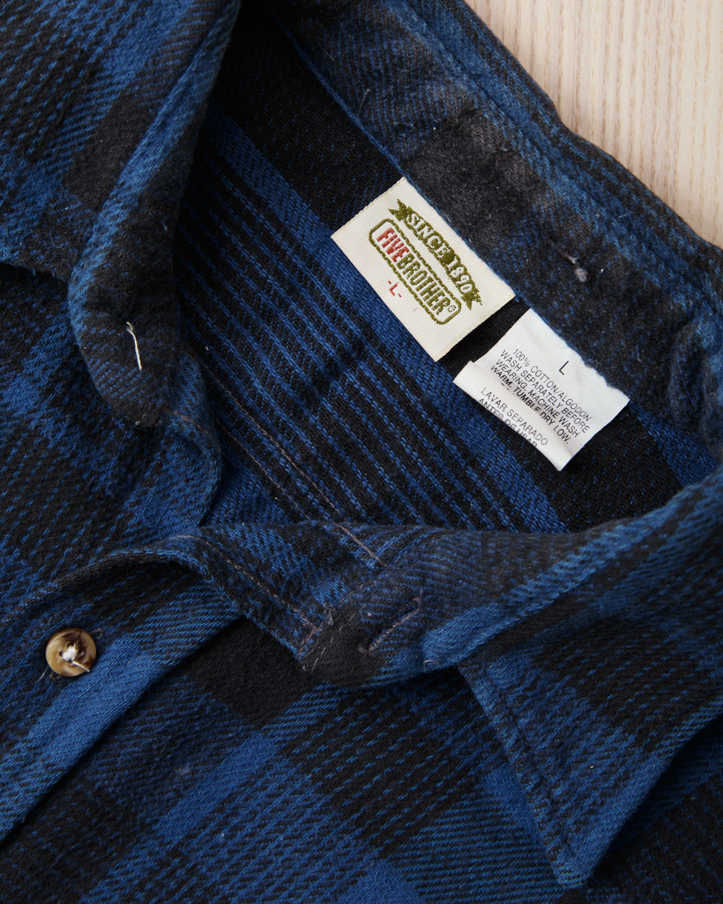 Vintage Five Brother Blue Plaid Flannel Shirt Size L – Second Sunrise