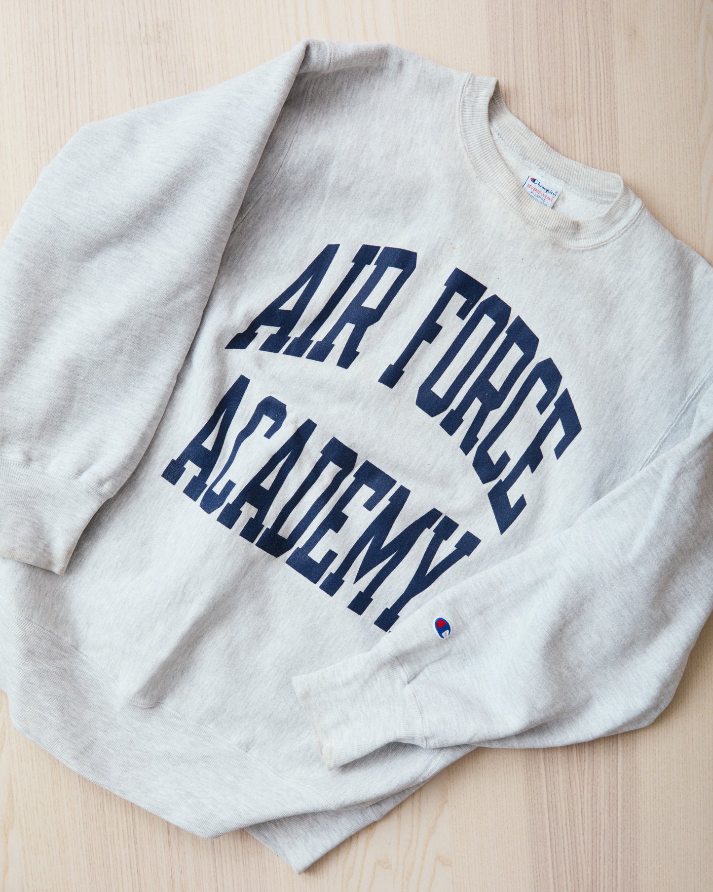 Vintage 90's Champion Reverse Weave Sweatshirt Air Force Academy Gray Melange XL