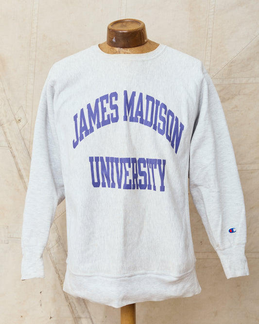 Vintage 90's Champion Reverse Weave Sweatshirt James Madison University Gray Melange XL