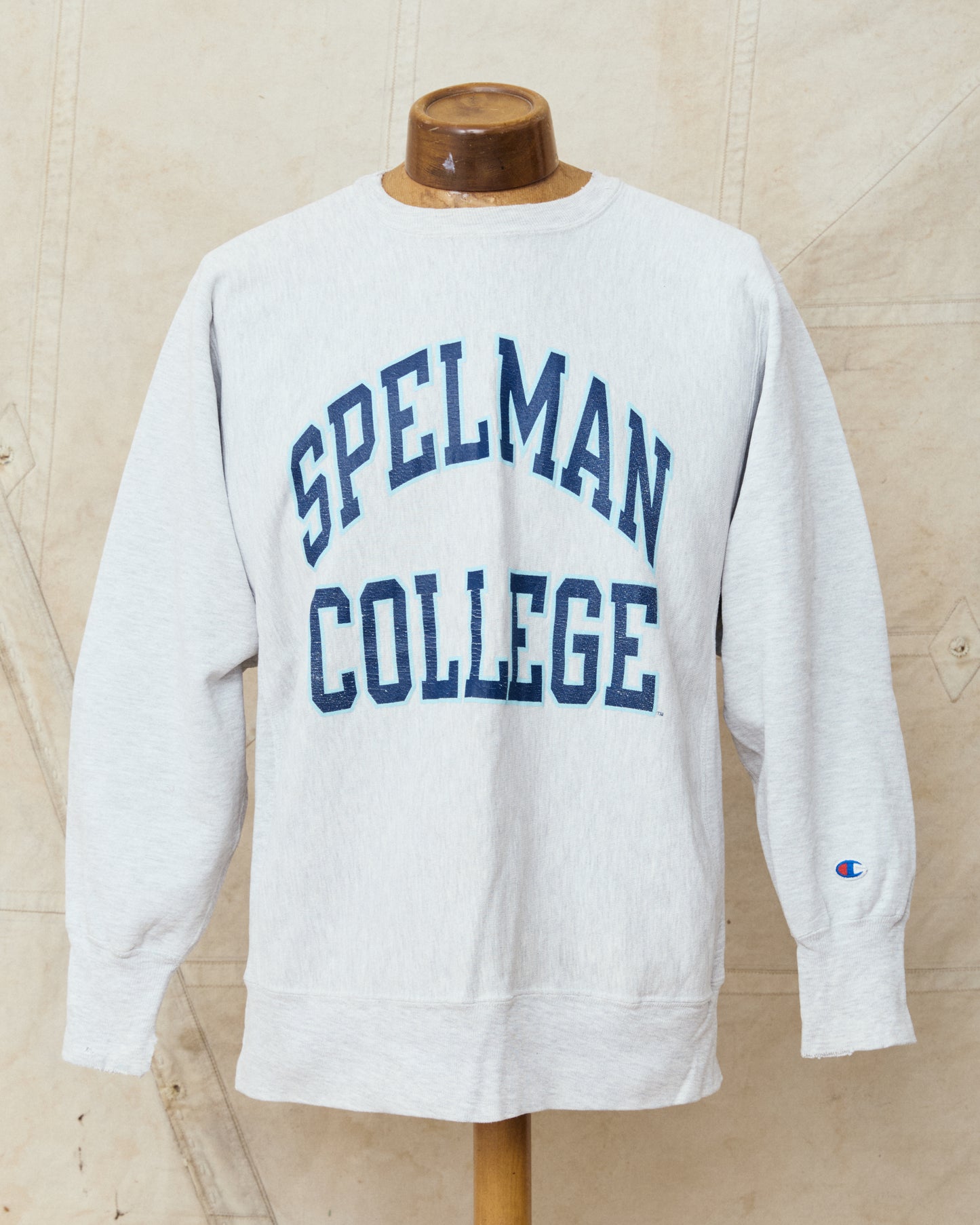 Vintage 90's Champion Reverse Weave Sweatshirt Spelman College Gray Melange XL