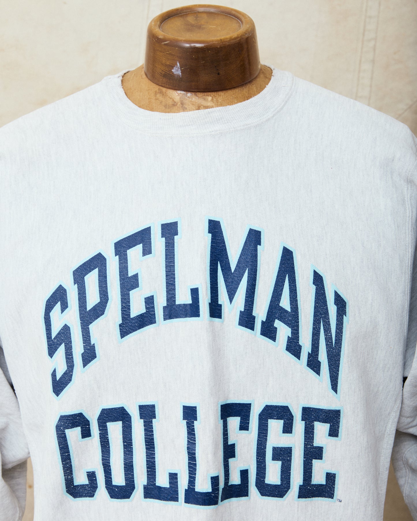 Vintage 90's Champion Reverse Weave Sweatshirt Spelman College Gray Melange XL