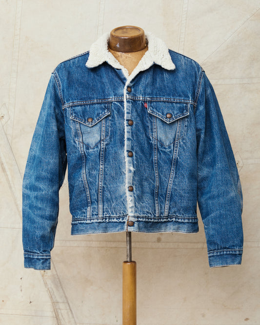 Vintage 80's Made in USA Levi's Denim Sherpa Trucker Jacket Size 46