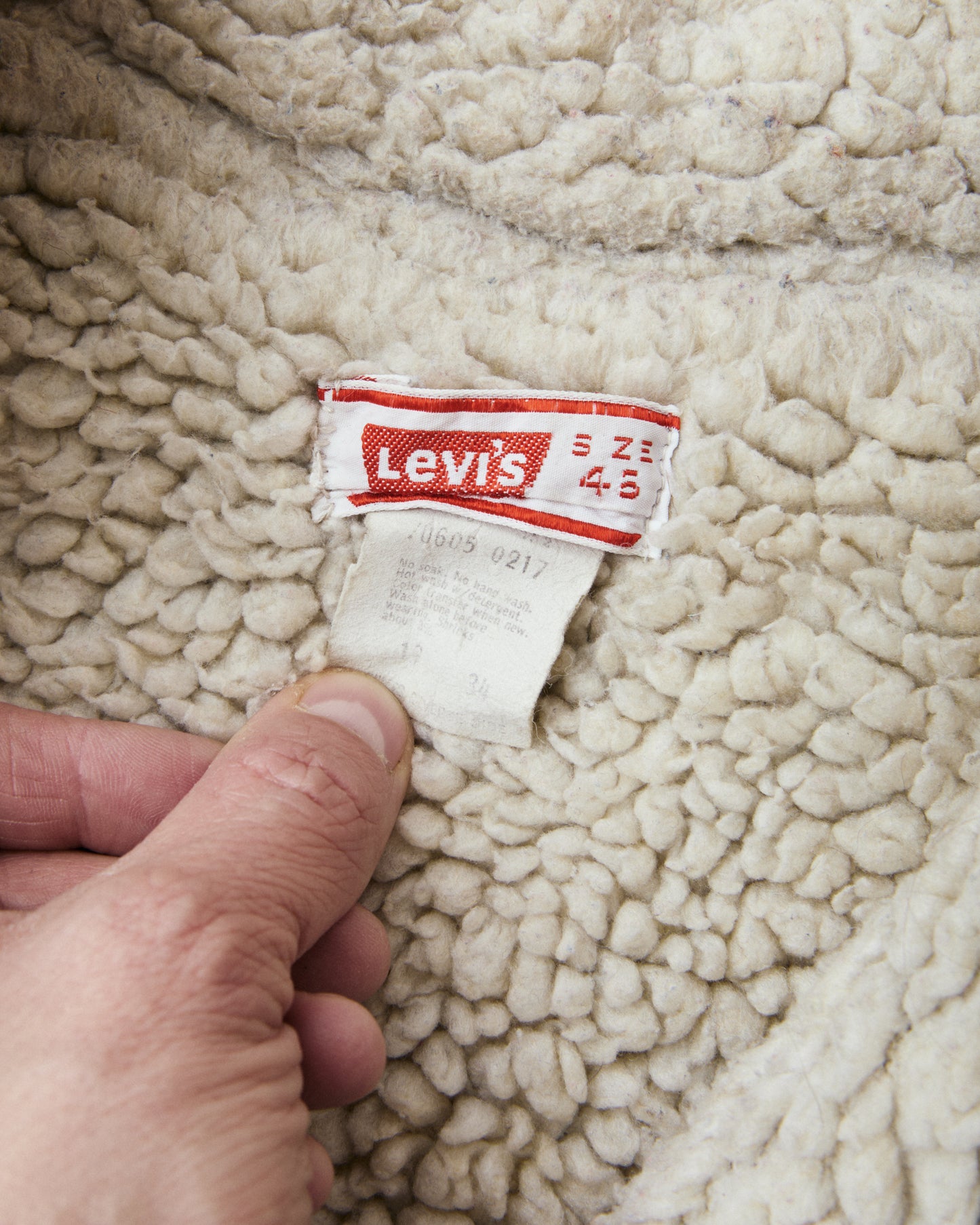 Vintage 80's Made in USA Levi's Denim Sherpa Trucker Jacket Size 46