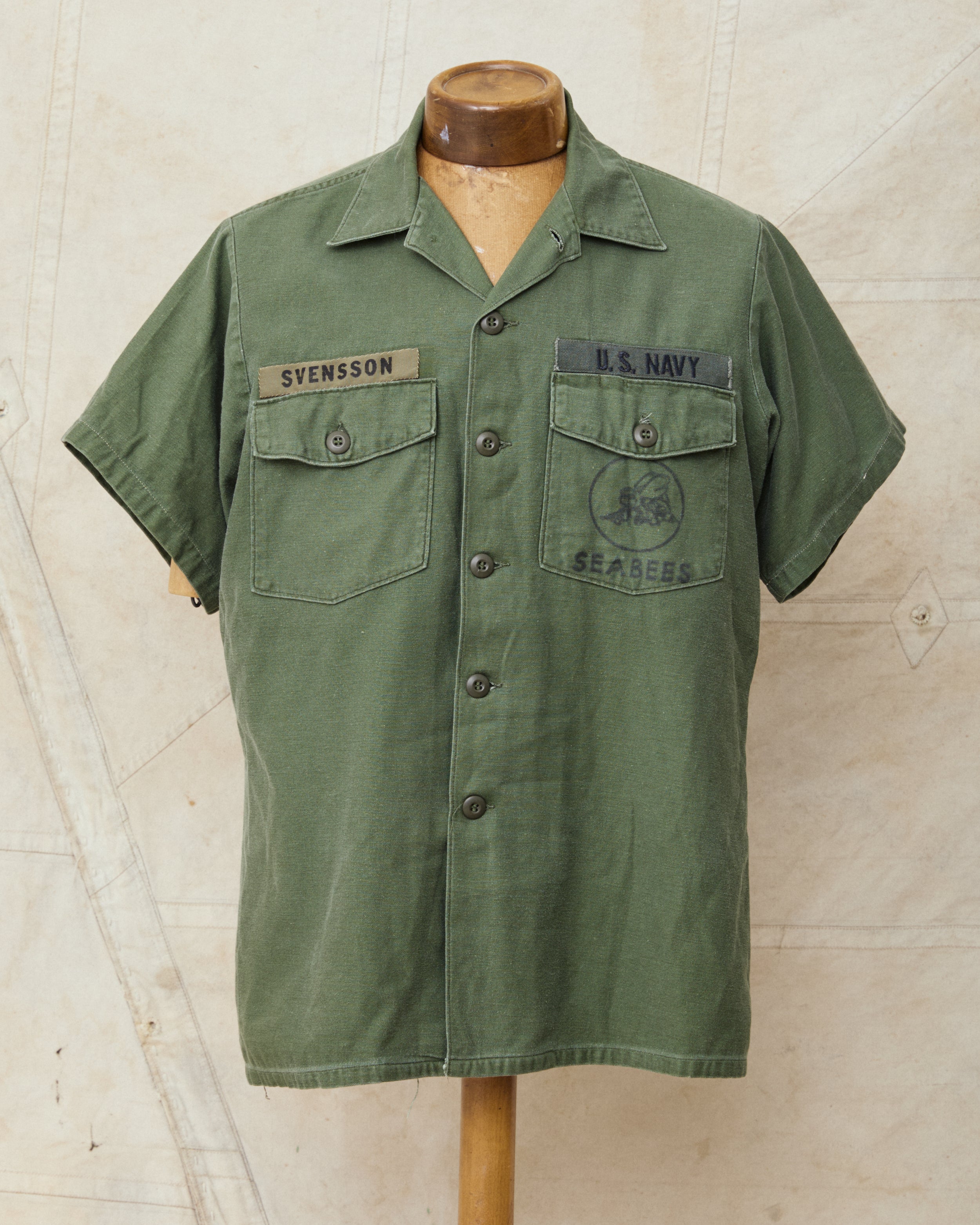 Vintage Original 1970 OG-107 Cotton Sateen US Navy Seabees Short