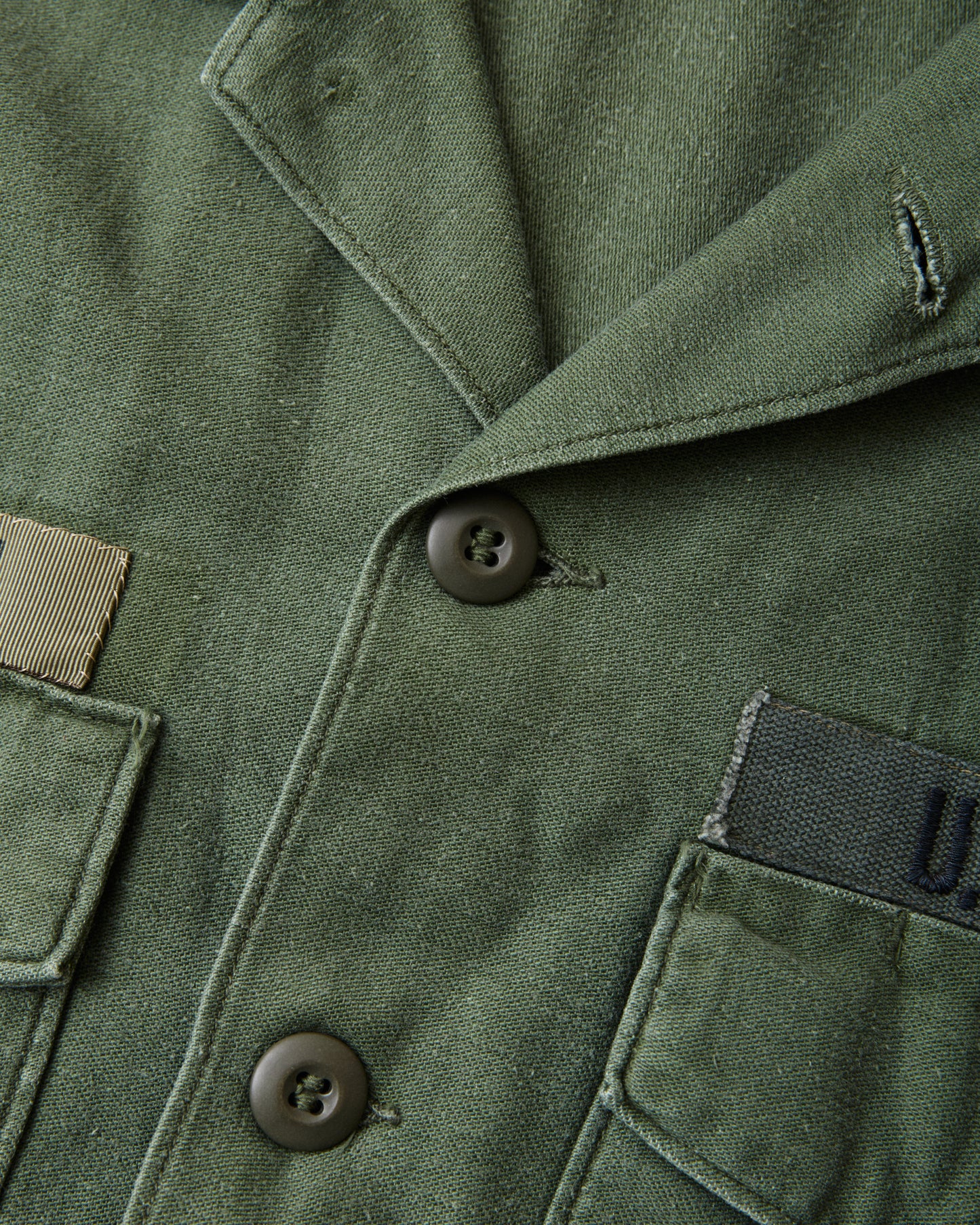 Vintage Original 1970 OG-107 Cotton Sateen US Army Seabees Short Sleeved Shirt