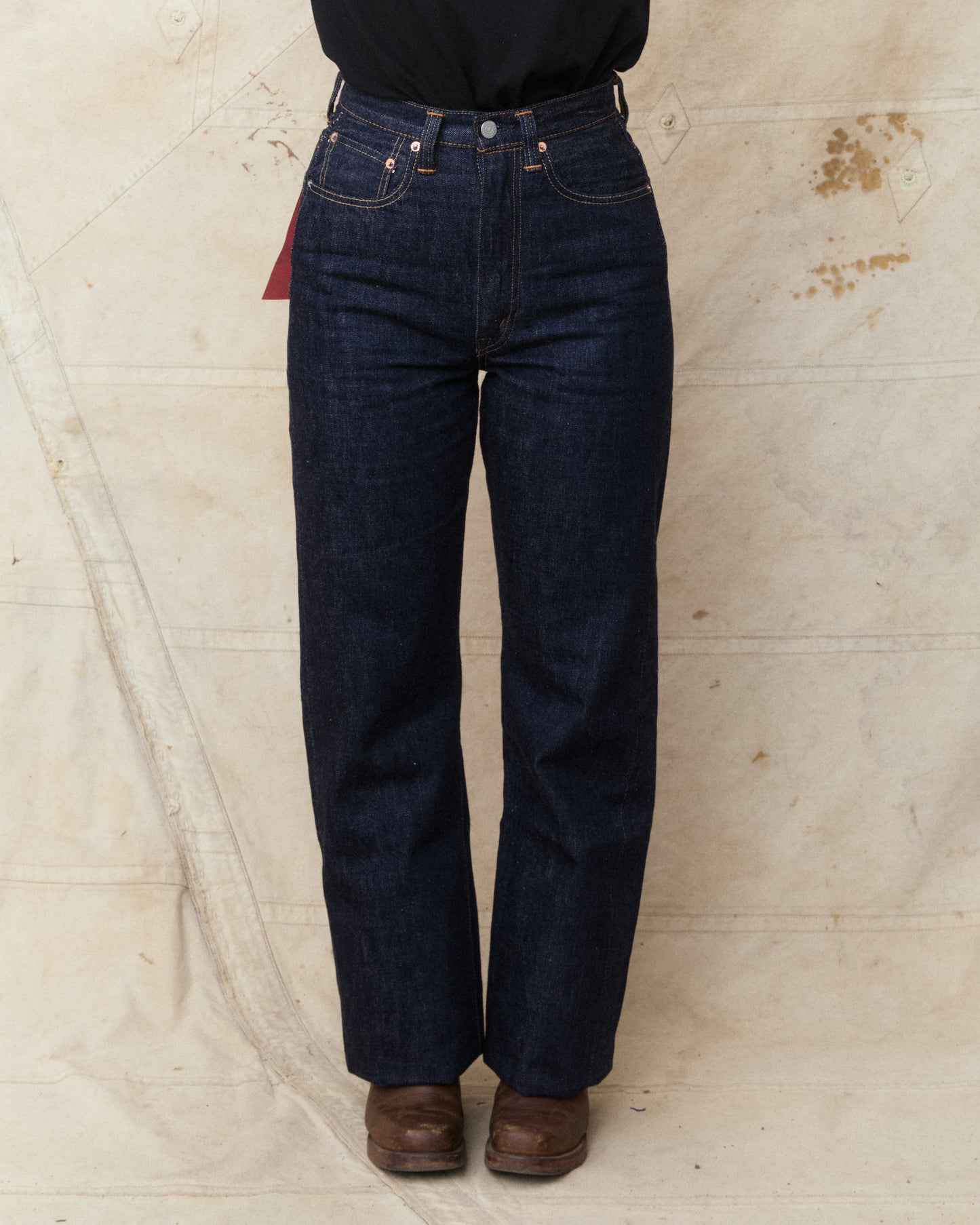 Fullcount 0107-21 Womens Wide Indigo Straight Monroe Denim