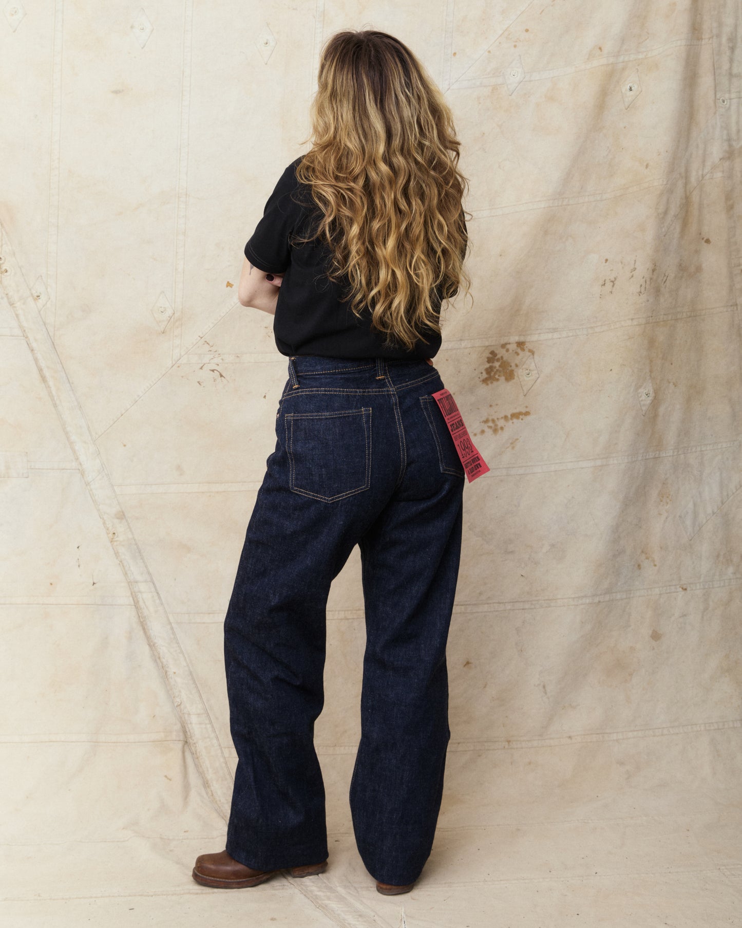 Fullcount 0107-21 Womens Wide Indigo Straight Monroe Denim