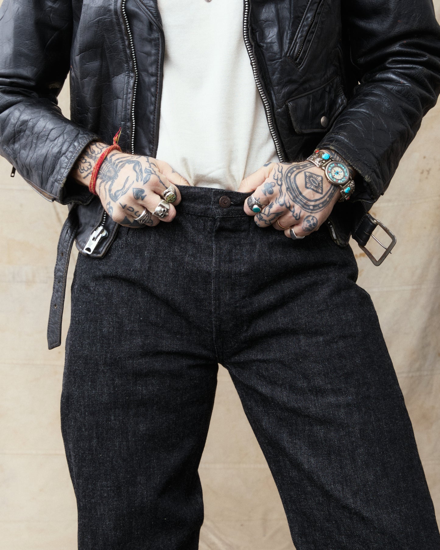 Fullcount 1101BK Straight Black Selvedge Denim