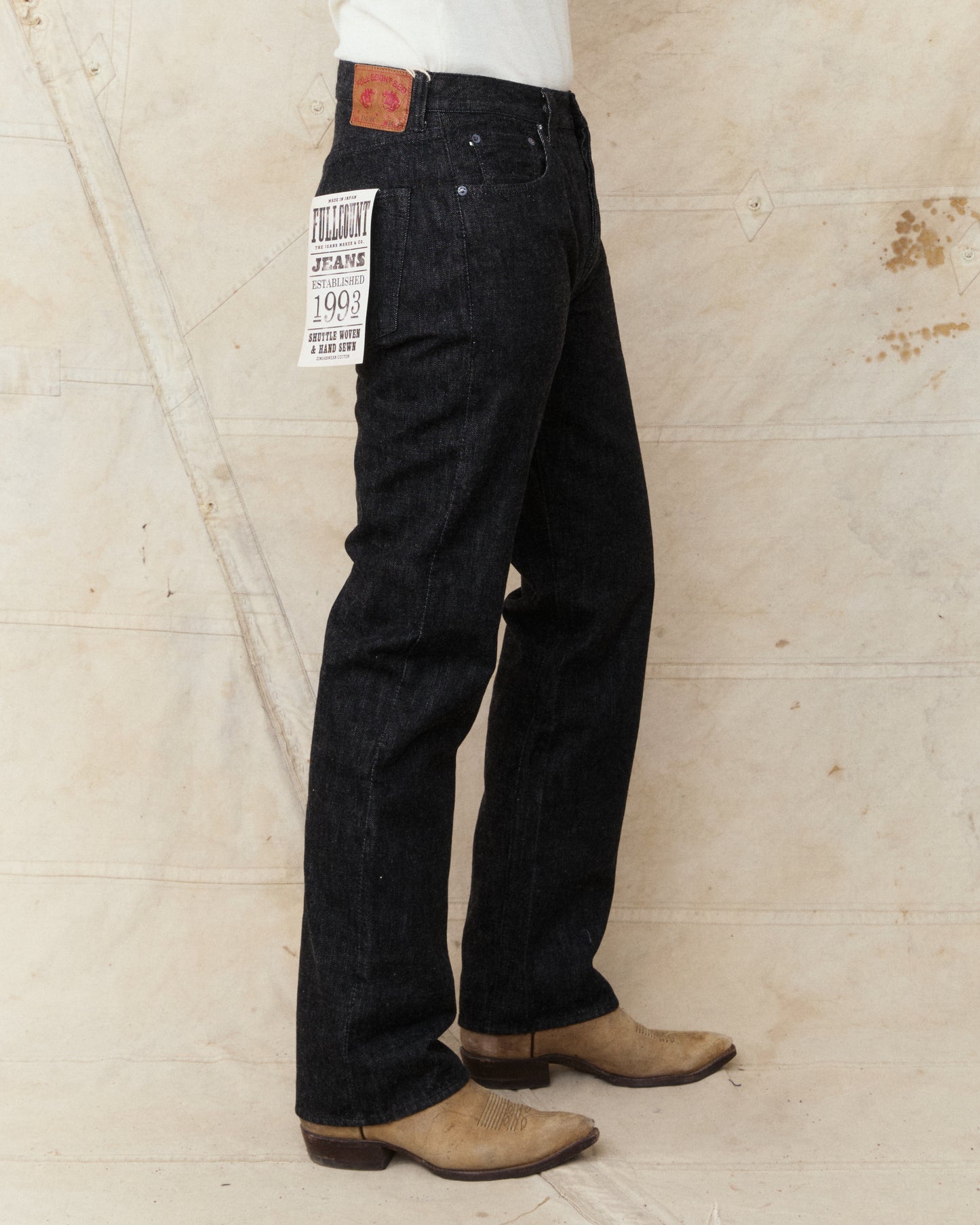 Fullcount 1101BK Straight Black Selvedge Denim