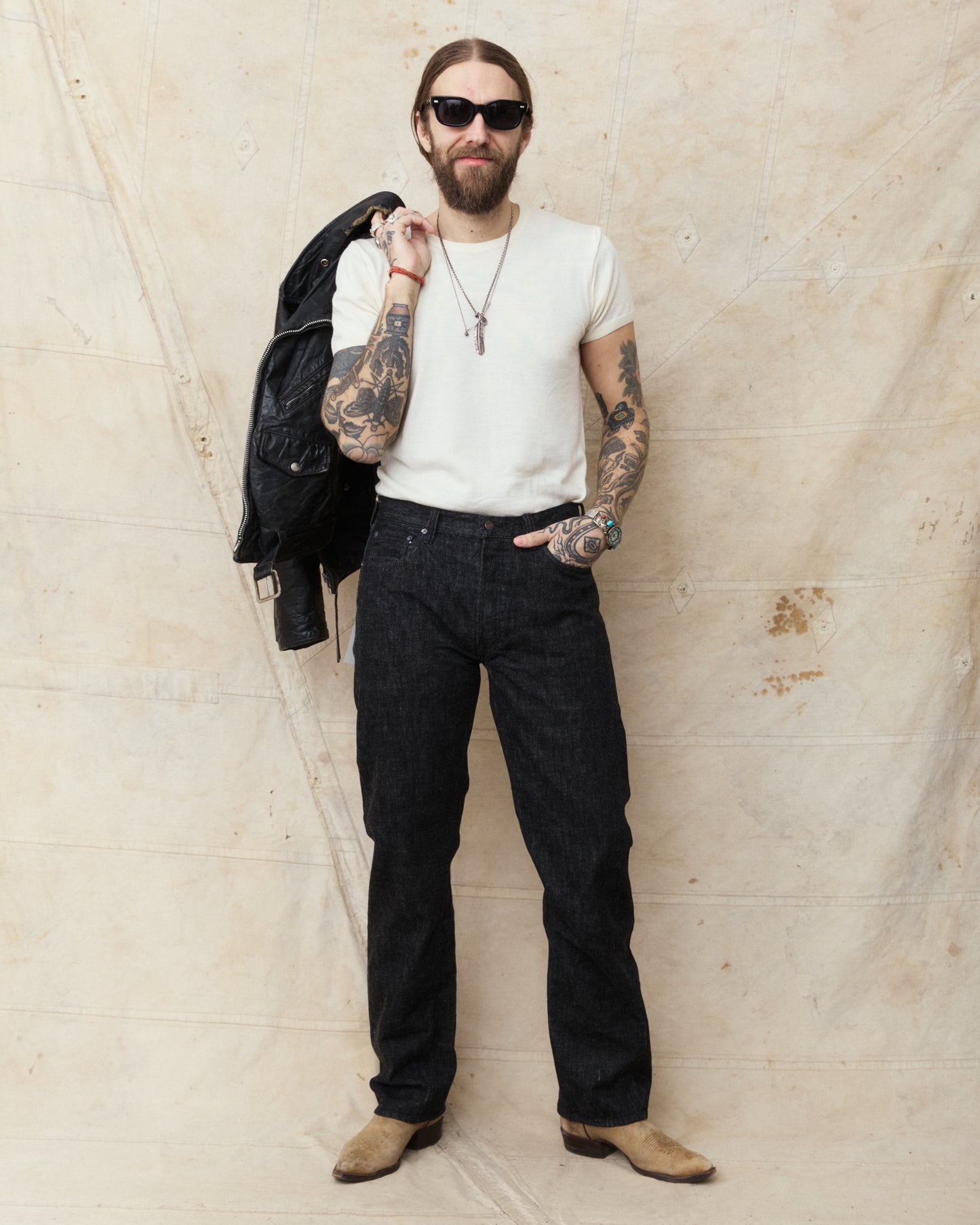 Fullcount 1101BK Straight Black Selvedge Denim