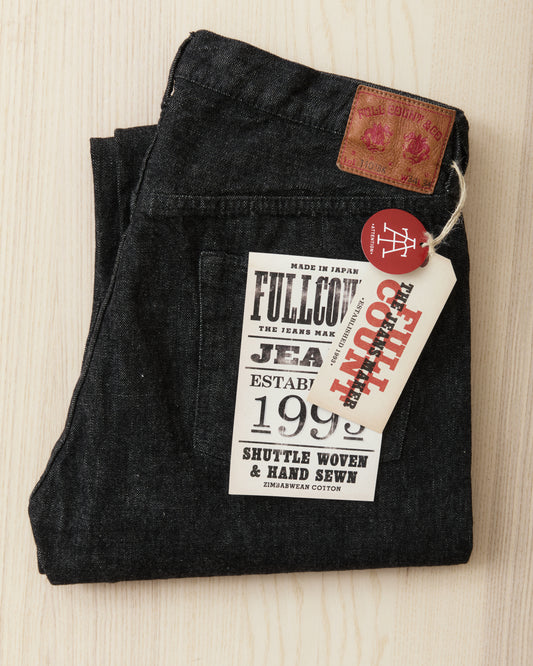 Fullcount 1101BK Straight Black Selvedge Denim