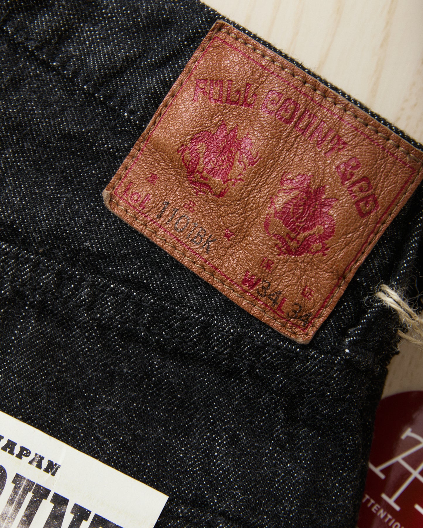 Fullcount 1101BK Straight Black Selvedge Denim