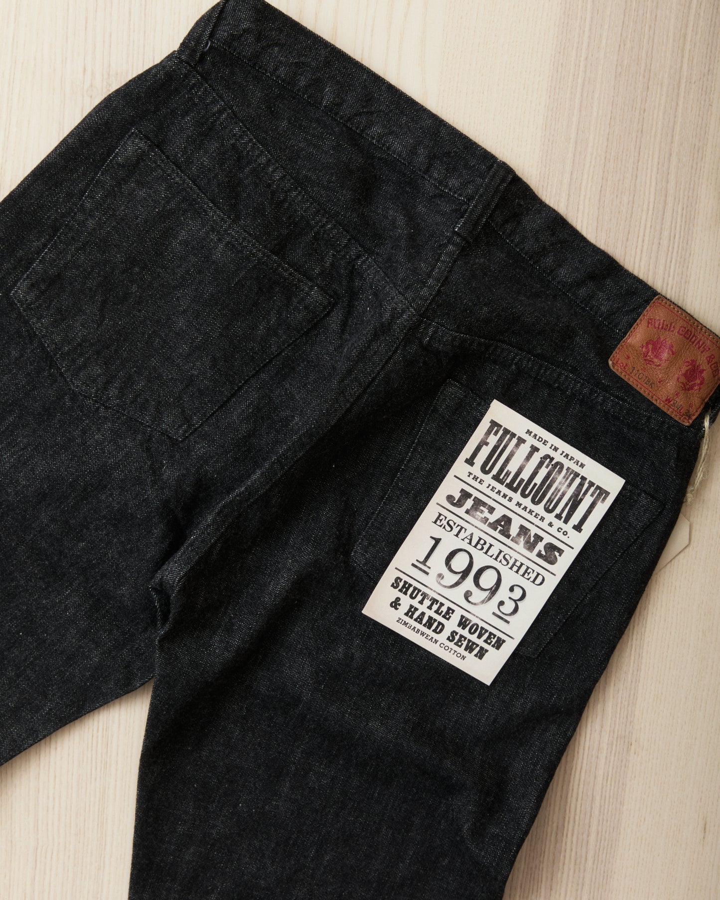 Fullcount 1101BK Straight Black Selvedge Denim