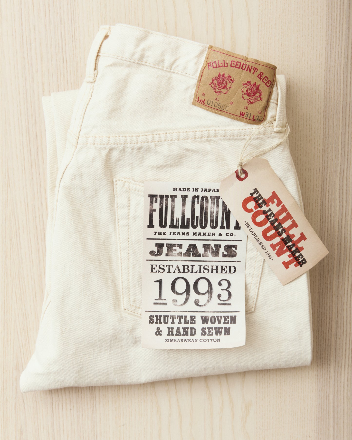 Fullcount 0105EC Wide Ecru Selvedge Denim