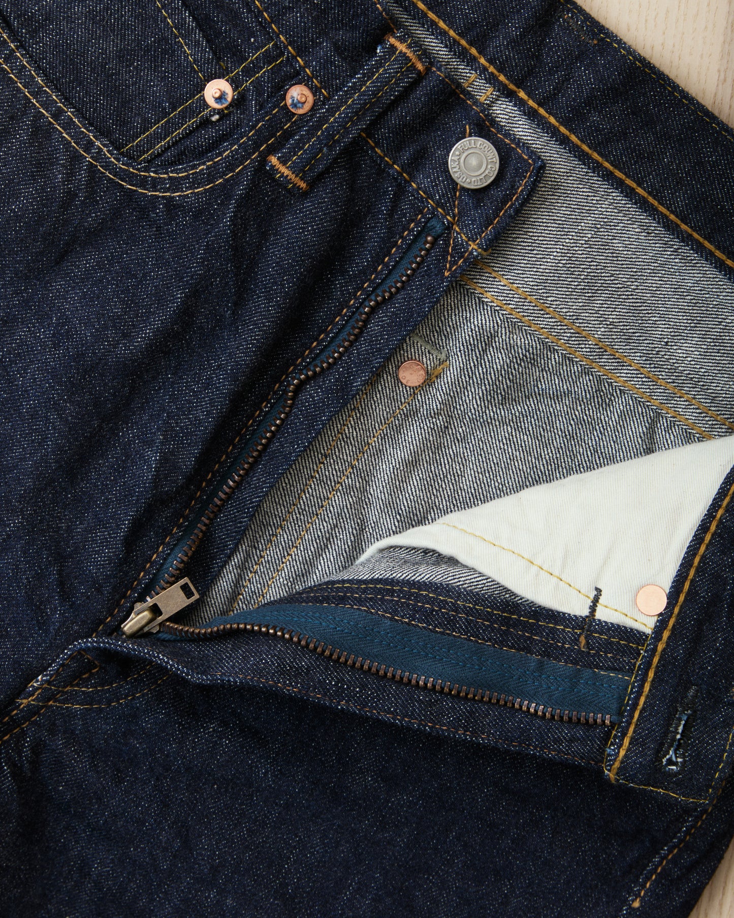 Fullcount 0107-21 Womens Wide Indigo Straight Monroe Denim