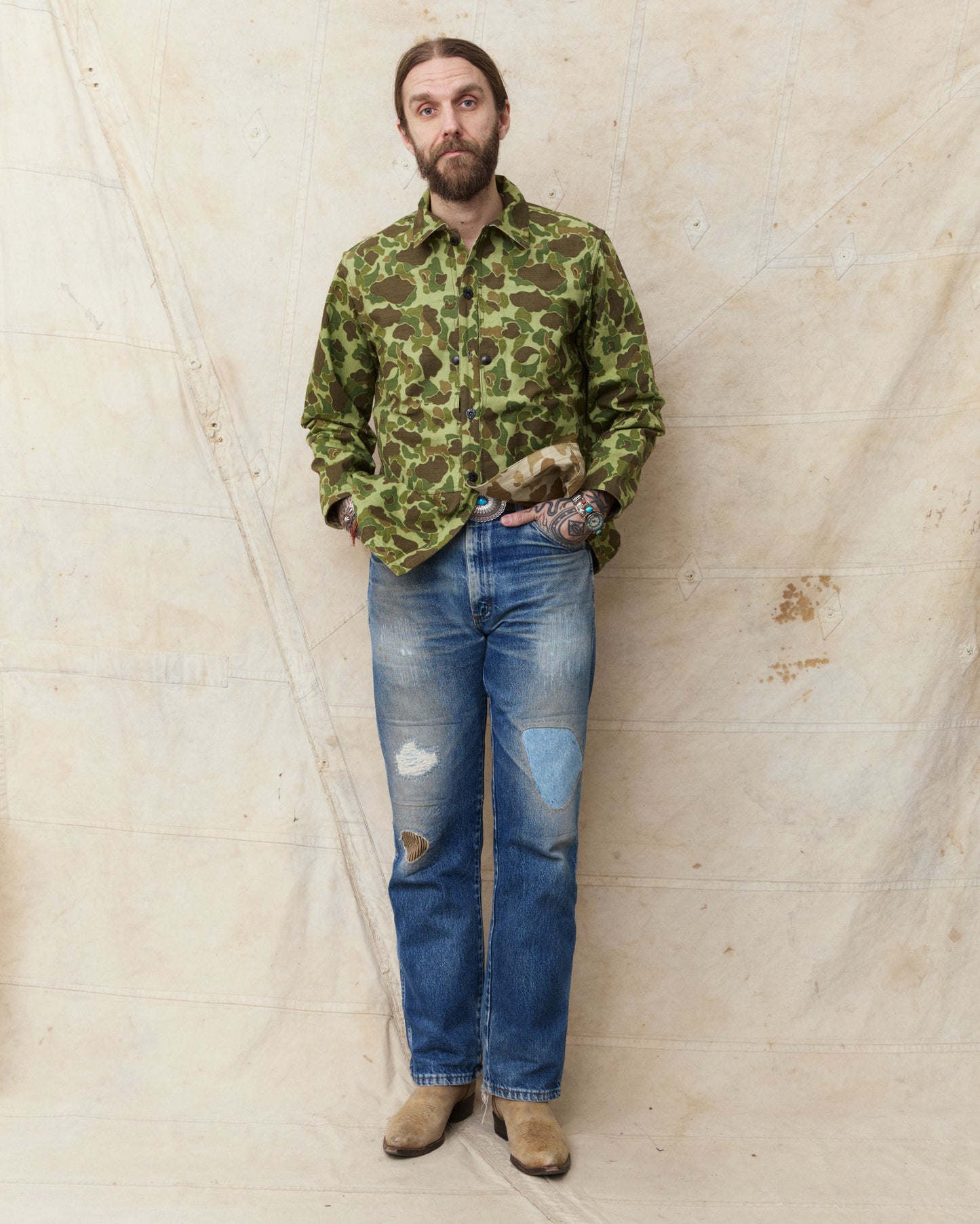 Buzz Rickson's BR15884 USMC P-44 Camo Jacket Herringbone Twill