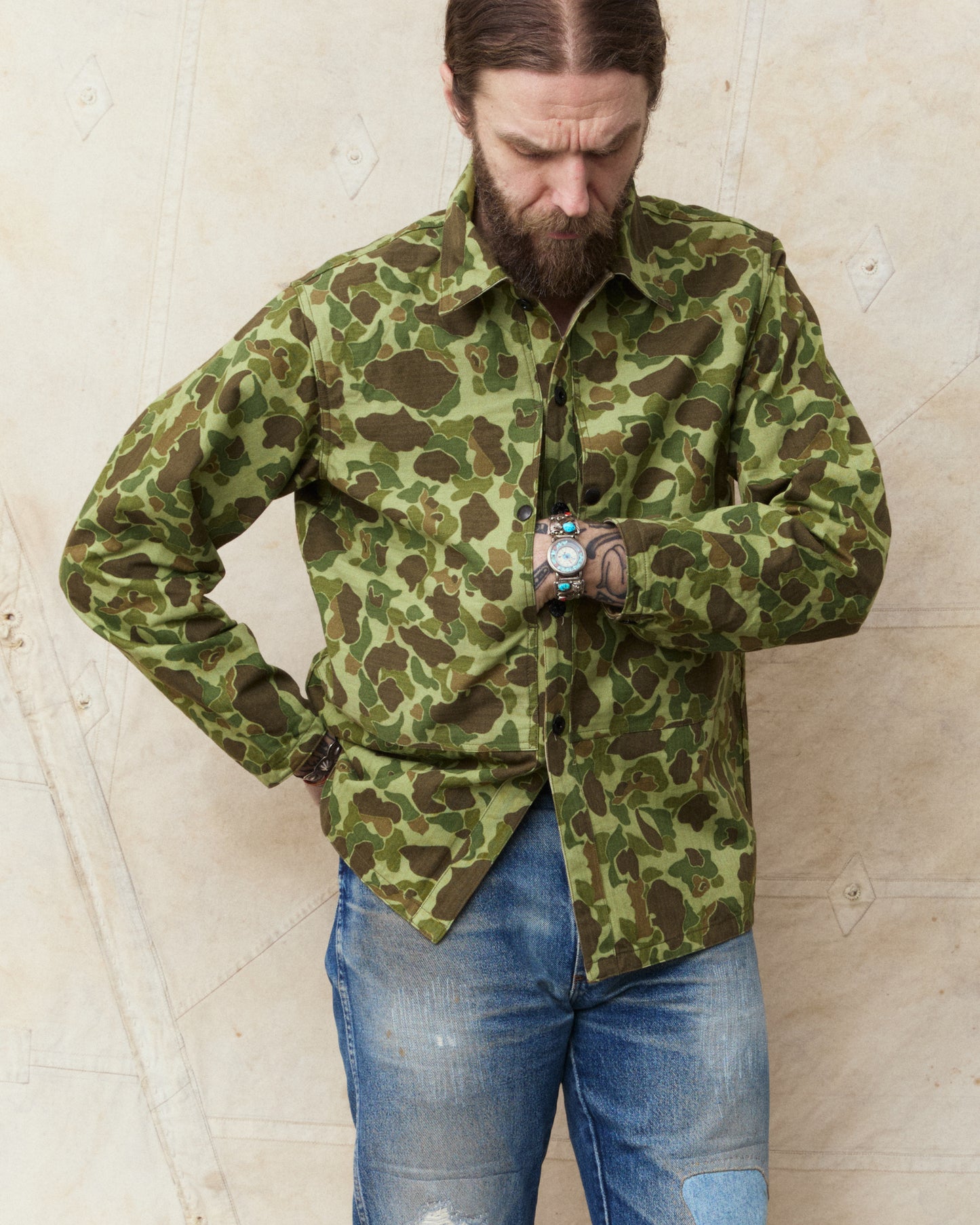 Buzz Rickson's BR15884 USMC P-44 Camo Jacket Herringbone Twill