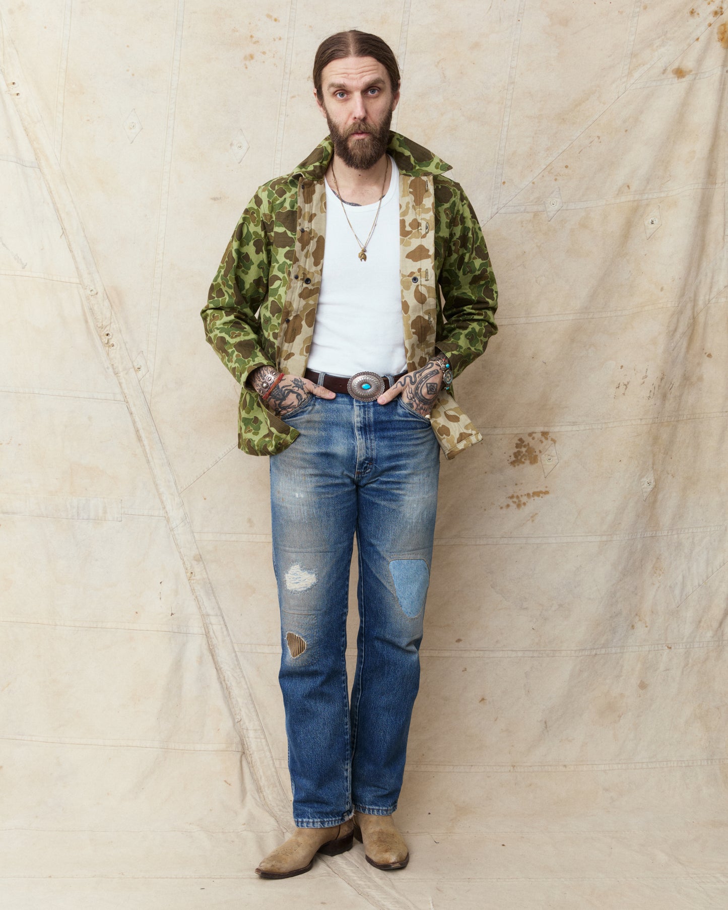 Buzz Rickson's BR15884 USMC P-44 Camo Jacket Herringbone Twill