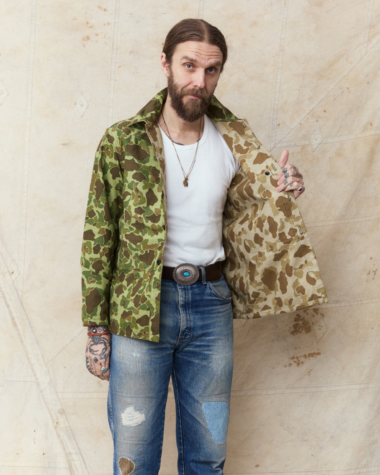 Buzz Rickson's BR15884 USMC P-44 Camo Jacket Herringbone Twill