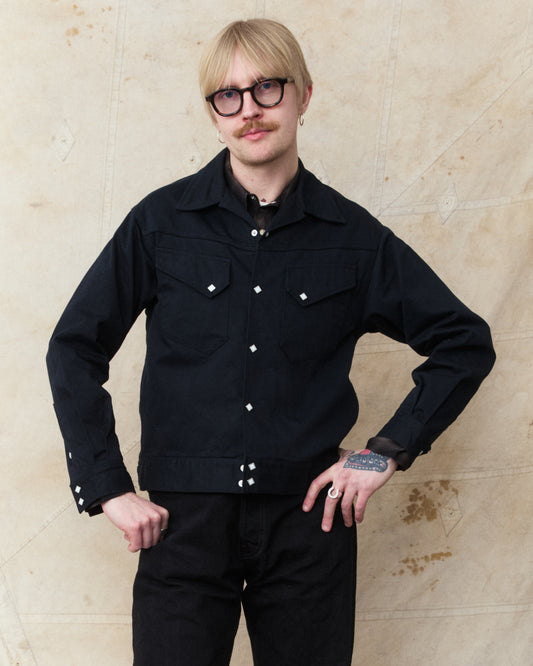 Sugar Cane & Co Satin Western Jacket Black SC15906