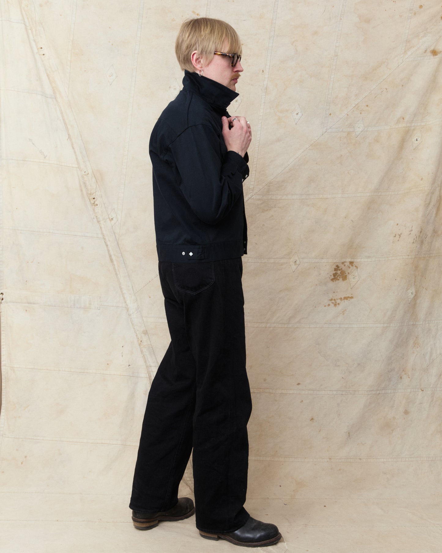 Sugar Cane & Co Satin Western Jacket Black SC15906
