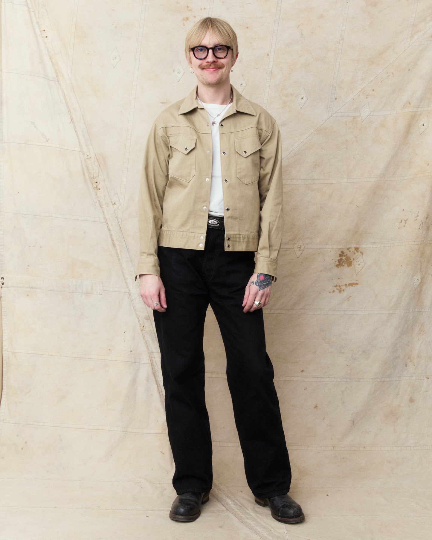Sugar Cane & Co Satin Western Jacket Beige SC15906