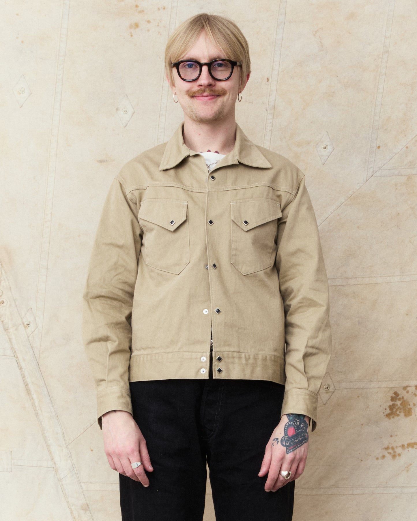 Sugar Cane & Co Satin Western Jacket Beige SC15906