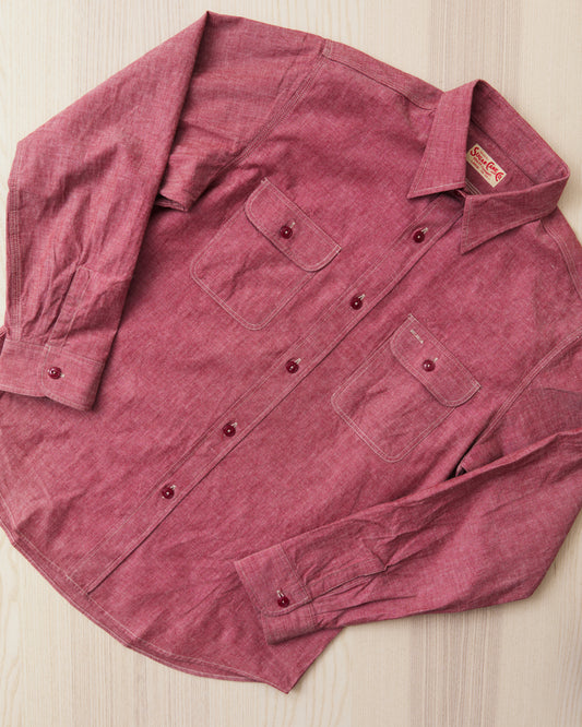 Sugar Cane & Co. Red Chambray Work Shirt SC29682