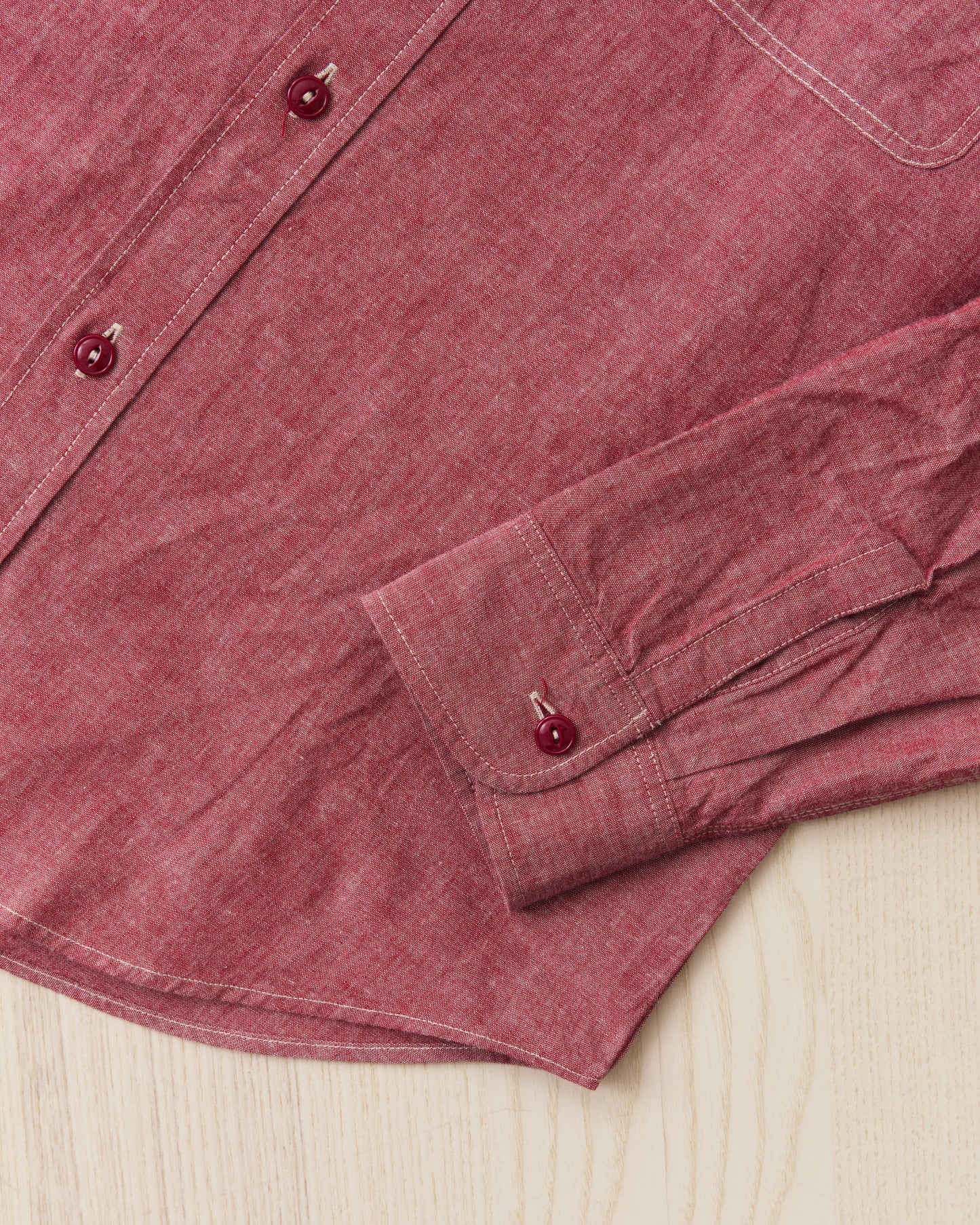 Sugar Cane & Co. Red Chambray Work Shirt SC29682