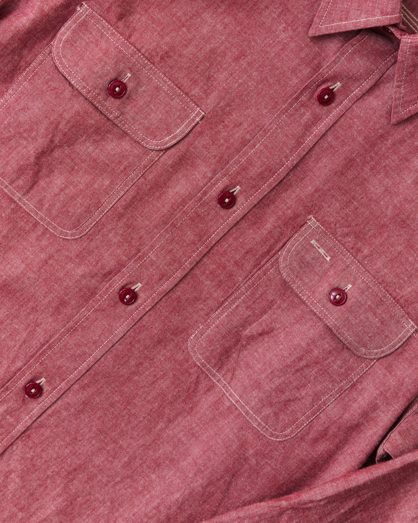 Sugar Cane & Co. Red Chambray Work Shirt SC29682