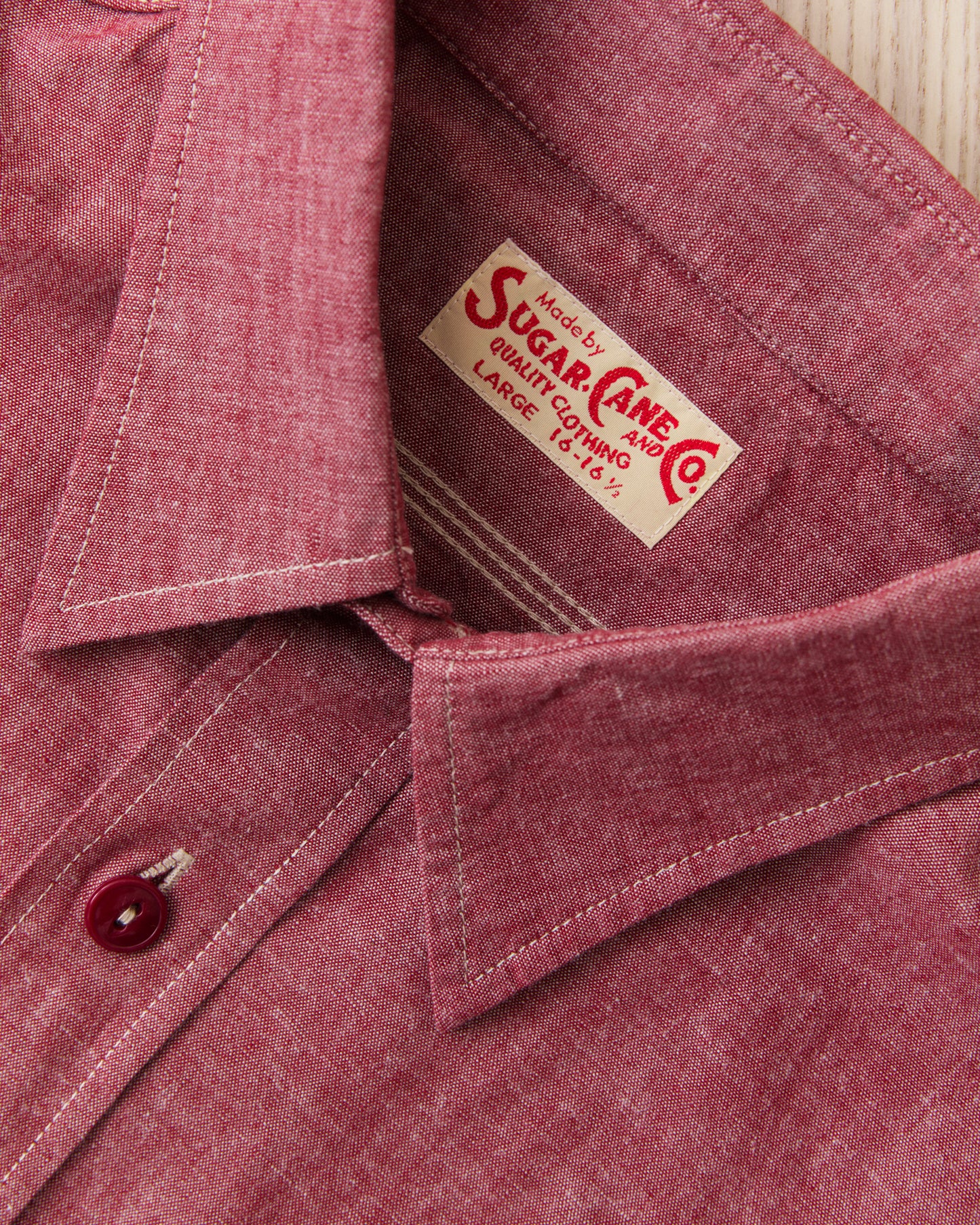 Sugar Cane & Co. Red Chambray Work Shirt SC29682