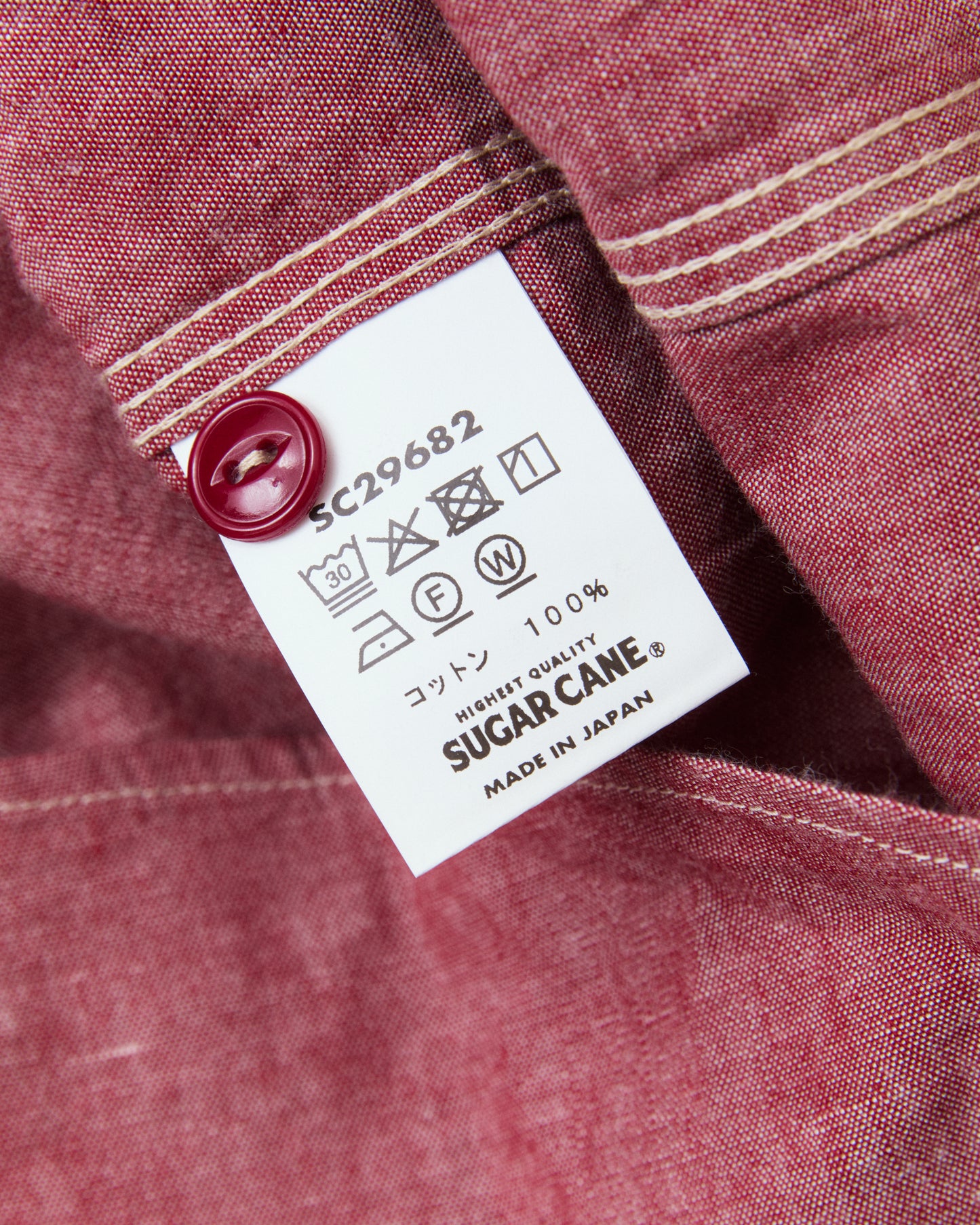 Sugar Cane & Co. Red Chambray Work Shirt SC29682
