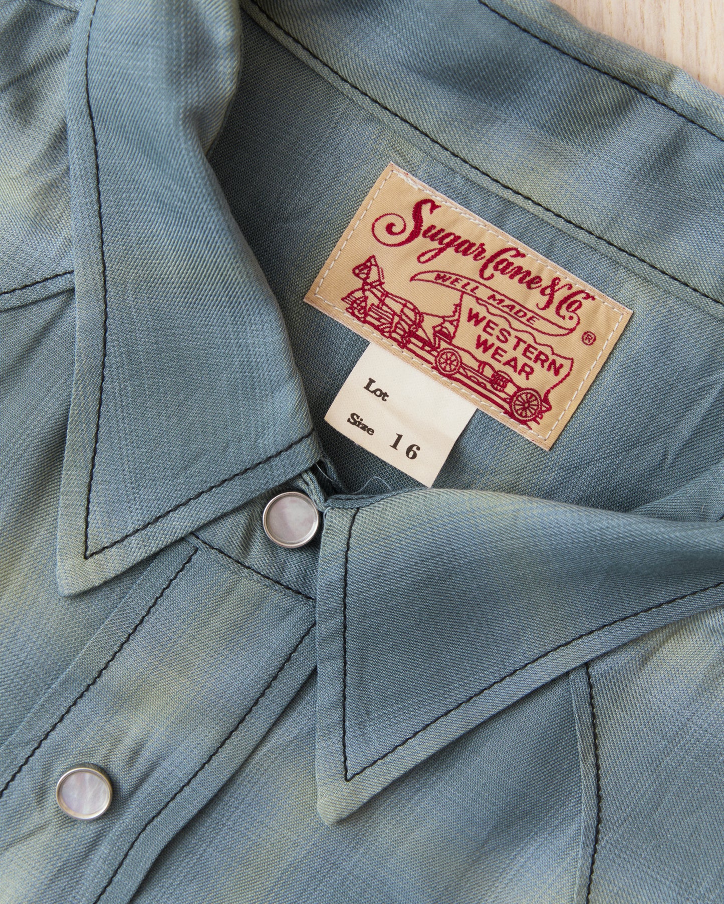 Sugar Cane & Co. Ombre Check Western Shirt Blue SC29688