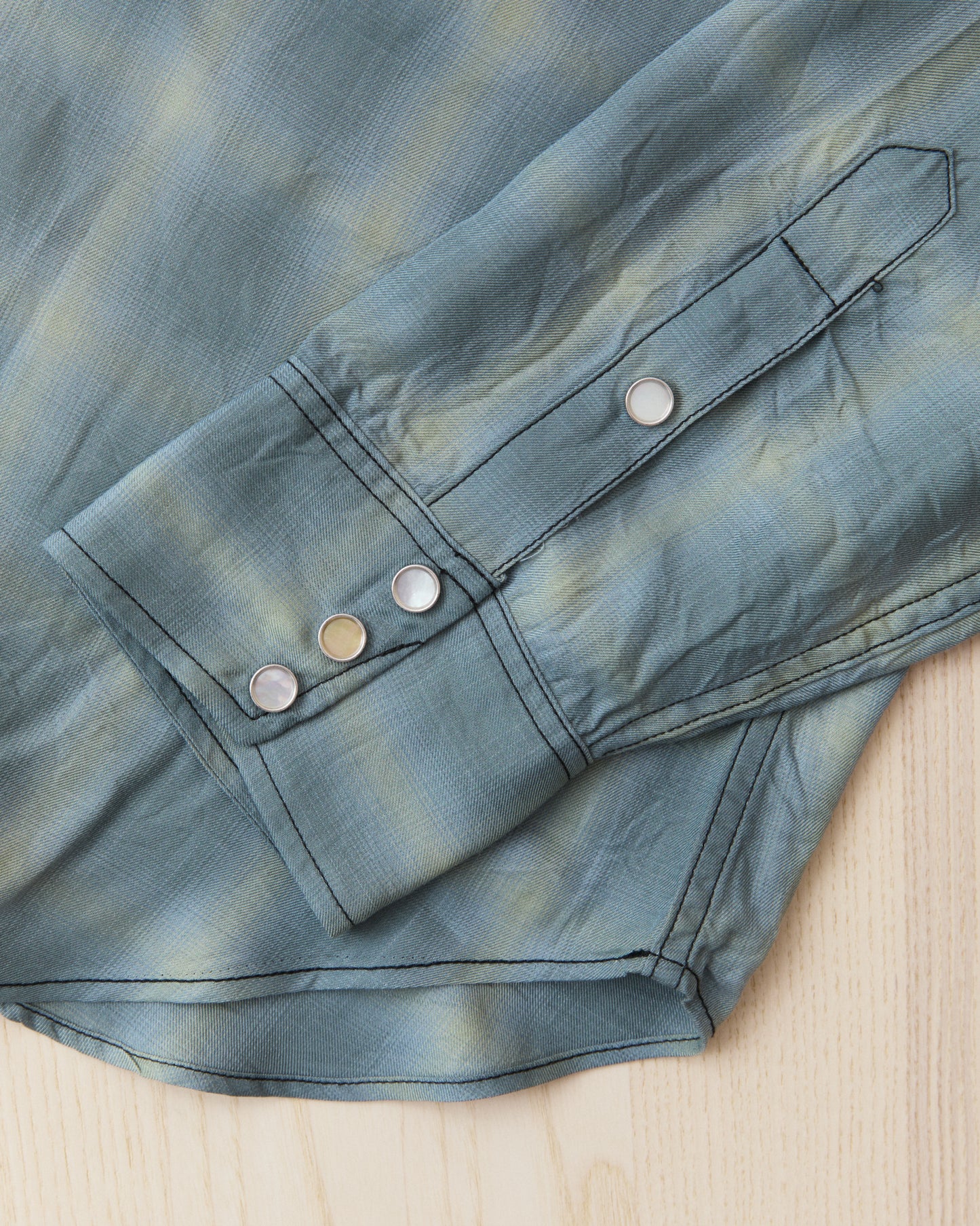 Sugar Cane & Co. Ombre Check Western Shirt Blue SC29688