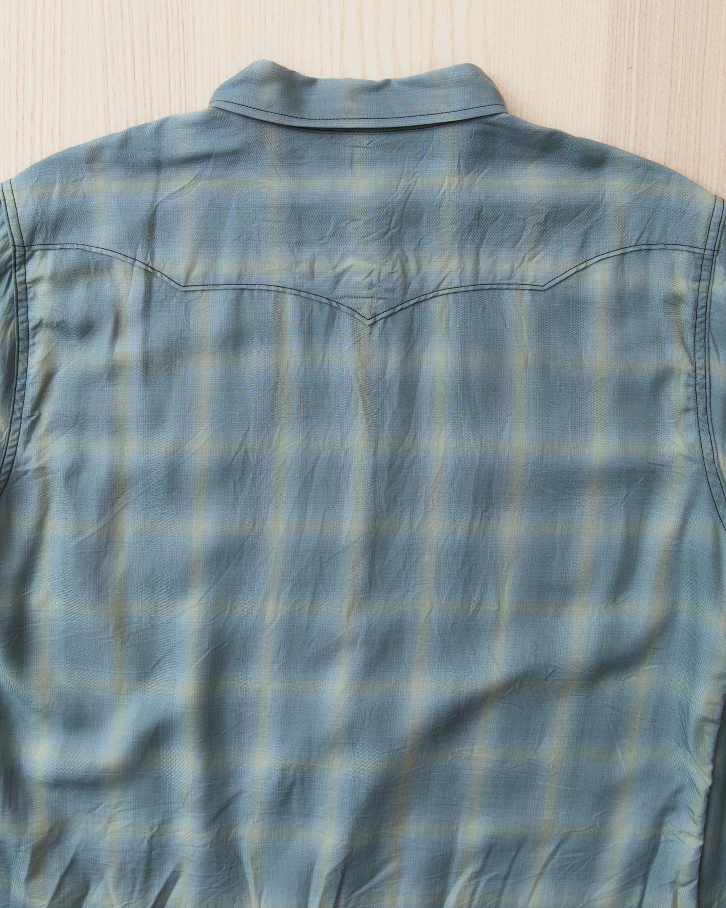 Sugar Cane & Co. Ombre Check Western Shirt Blue SC29688