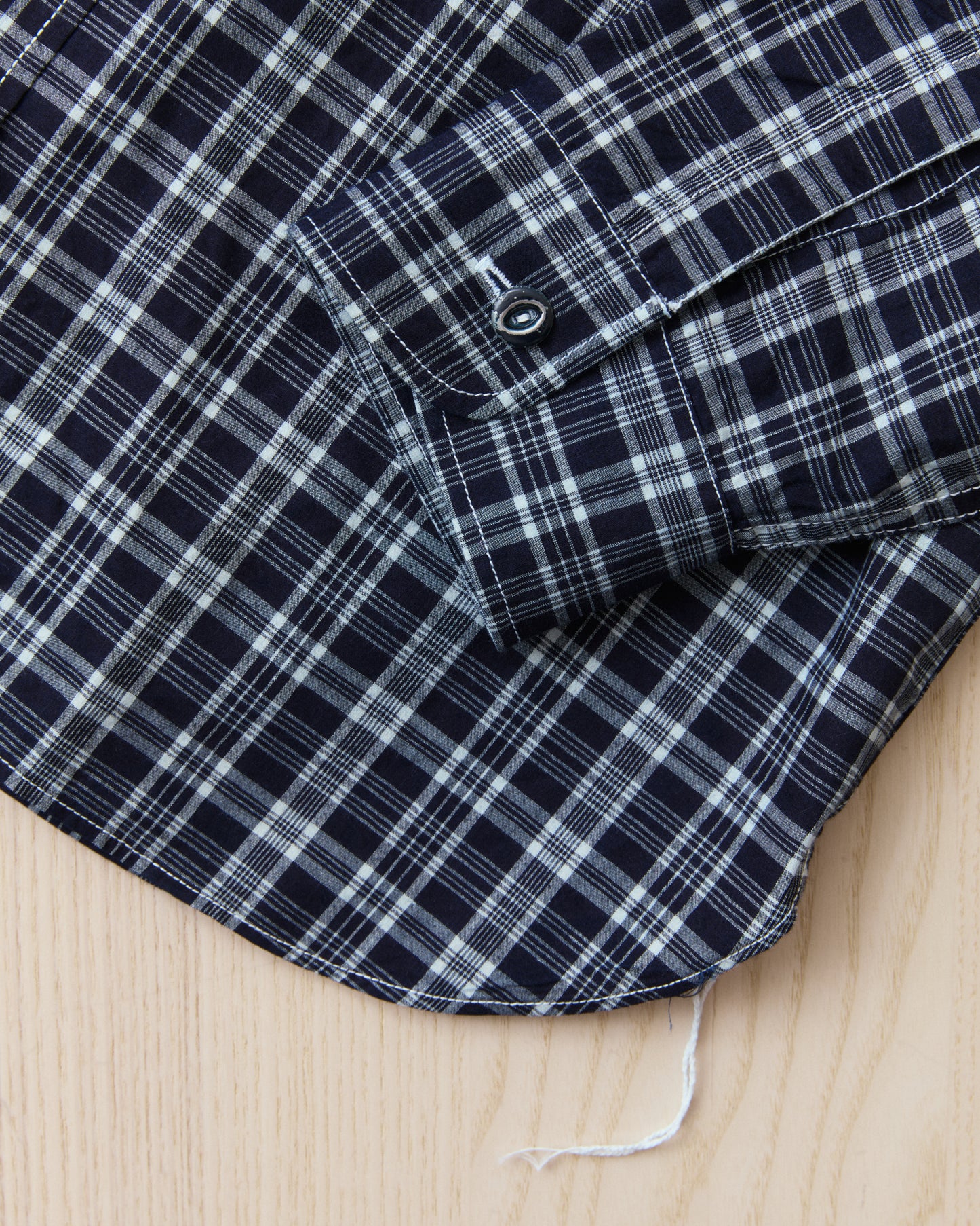 Sugar Cane & Co Fiction Romance 4 Oz Indigo Check Work Shirt SC29672