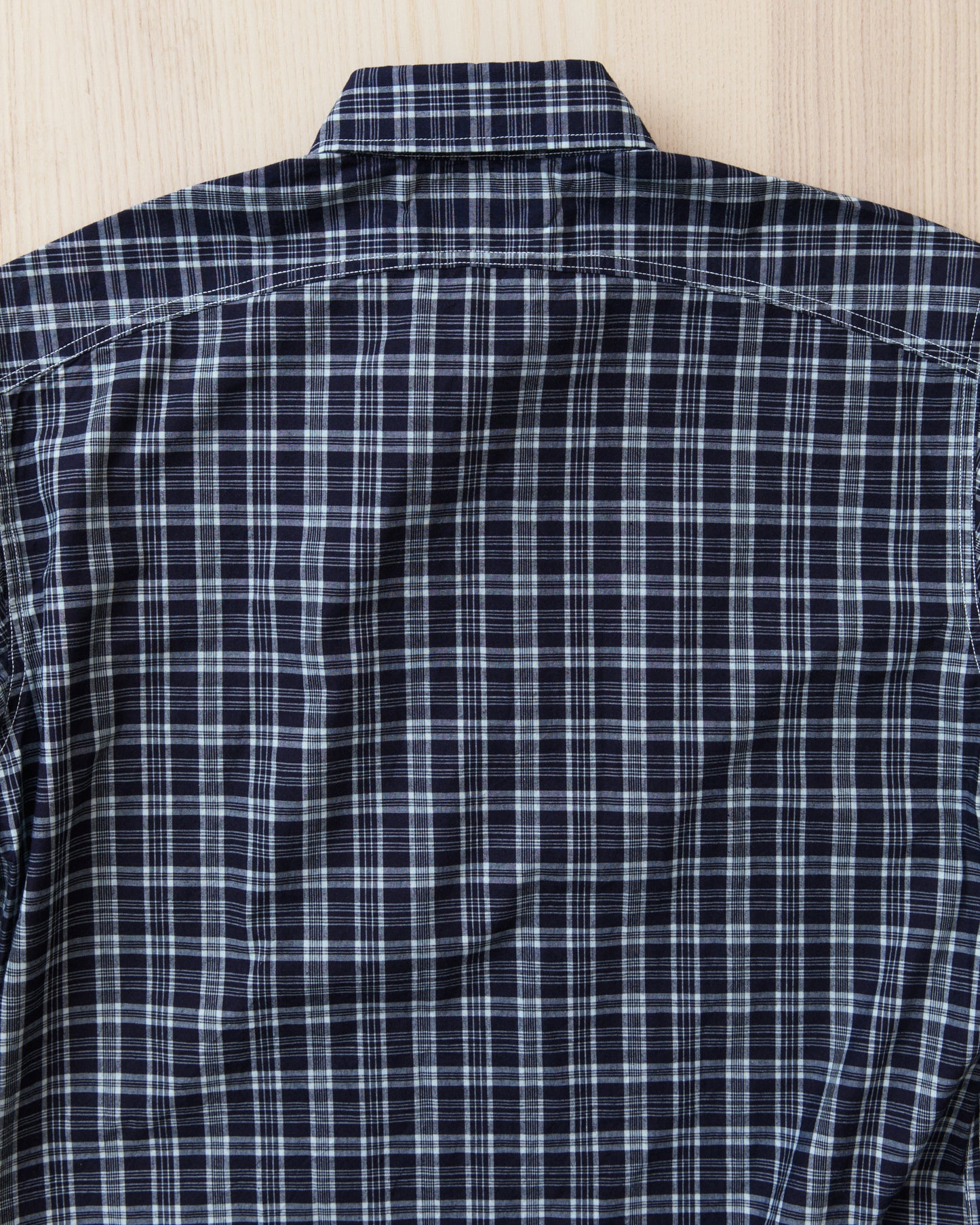 Sugar Cane & Co Fiction Romance 4 Oz Indigo Check Work Shirt SC29672