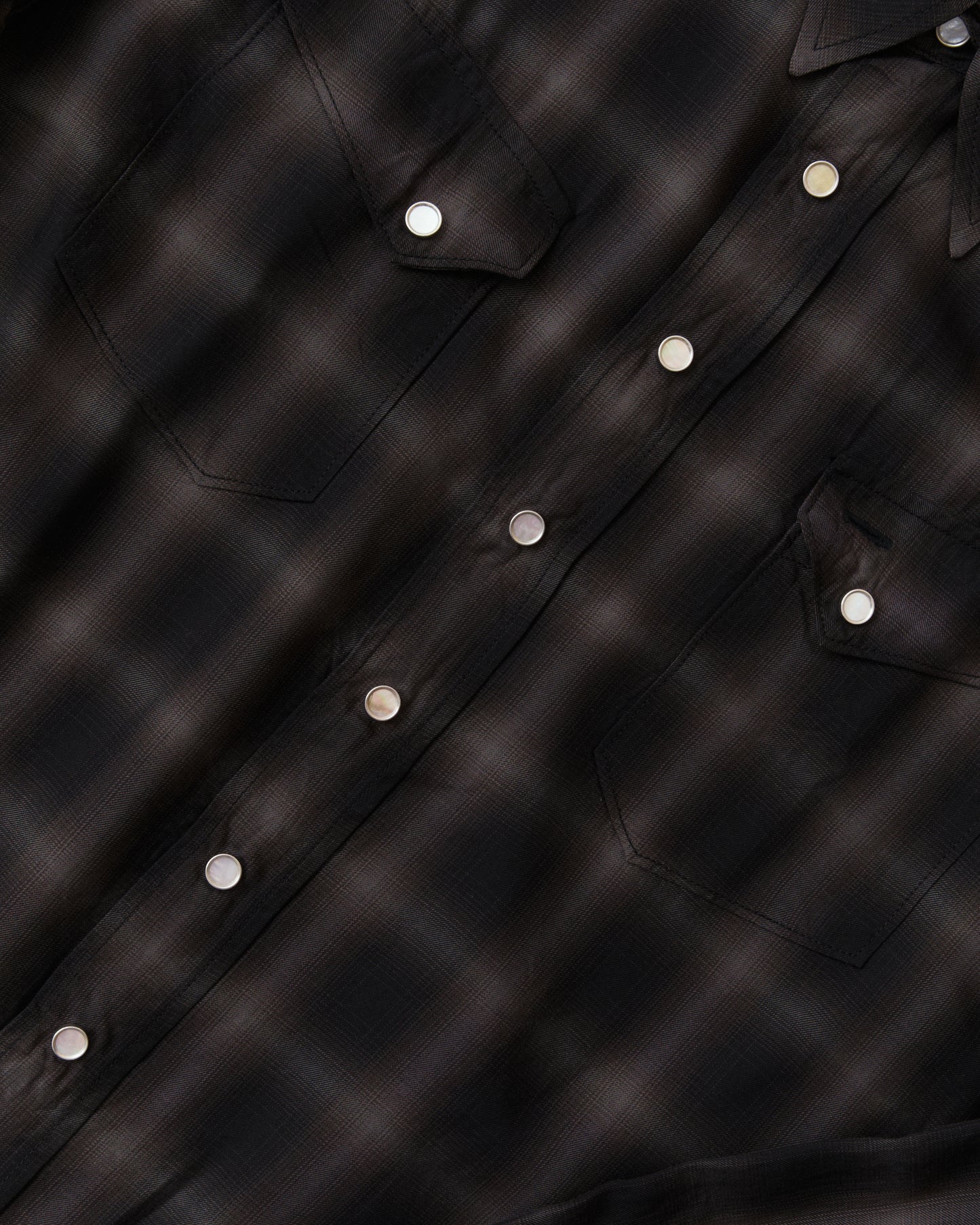 Sugar Cane & Co. Ombre Check Western Shirt Black SC29688