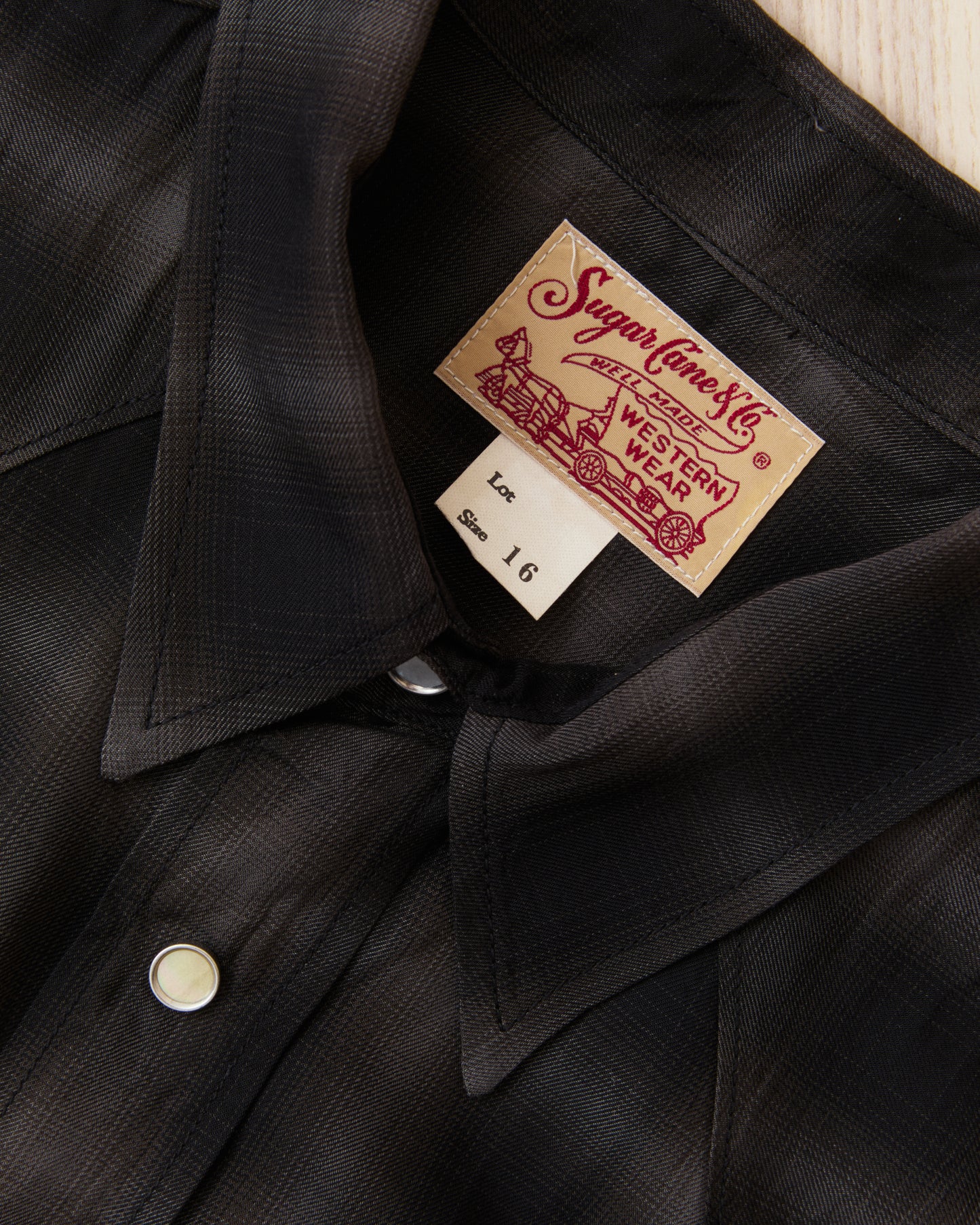 Sugar Cane & Co. Ombre Check Western Shirt Black SC29688