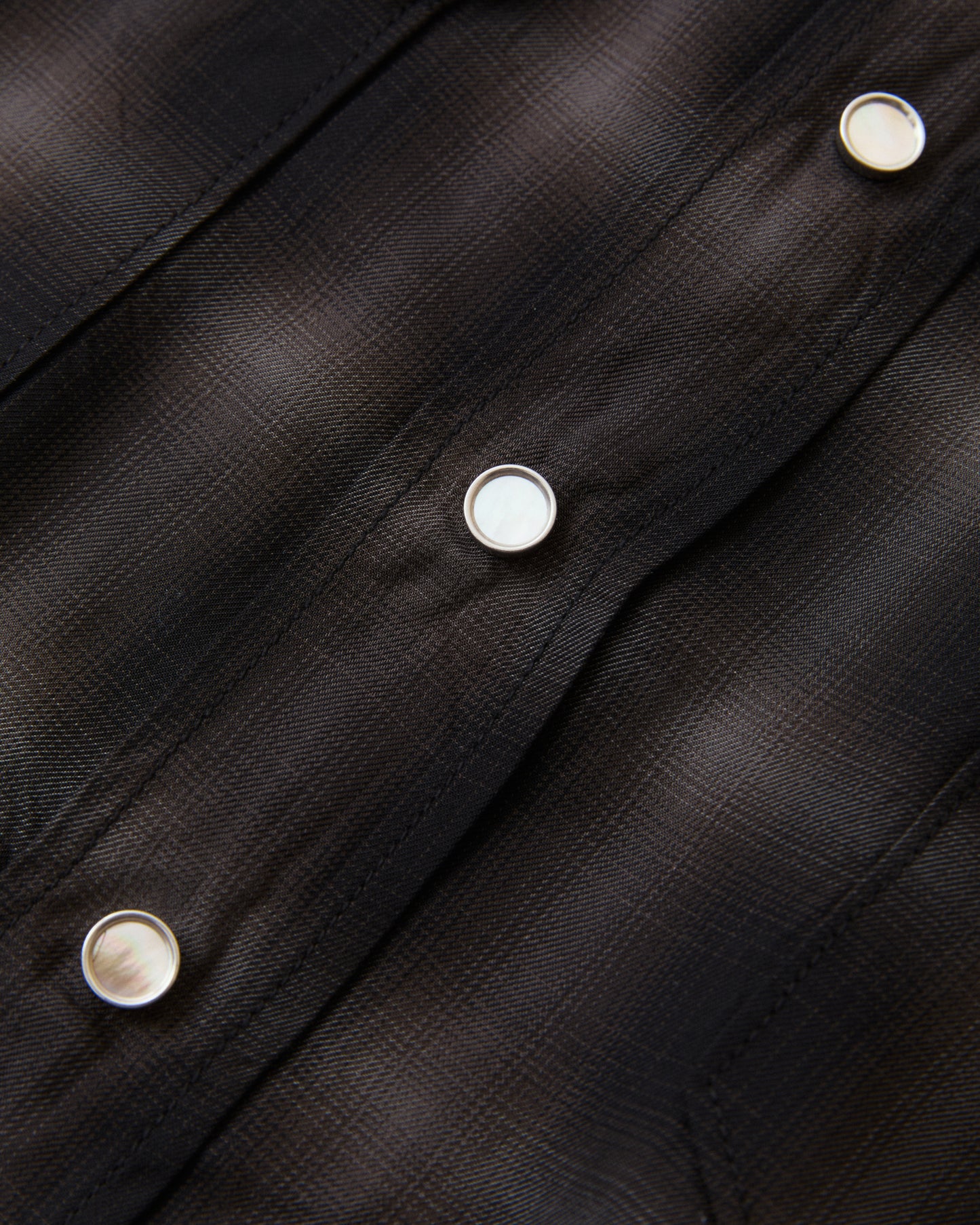 Sugar Cane & Co. Ombre Check Western Shirt Black SC29688