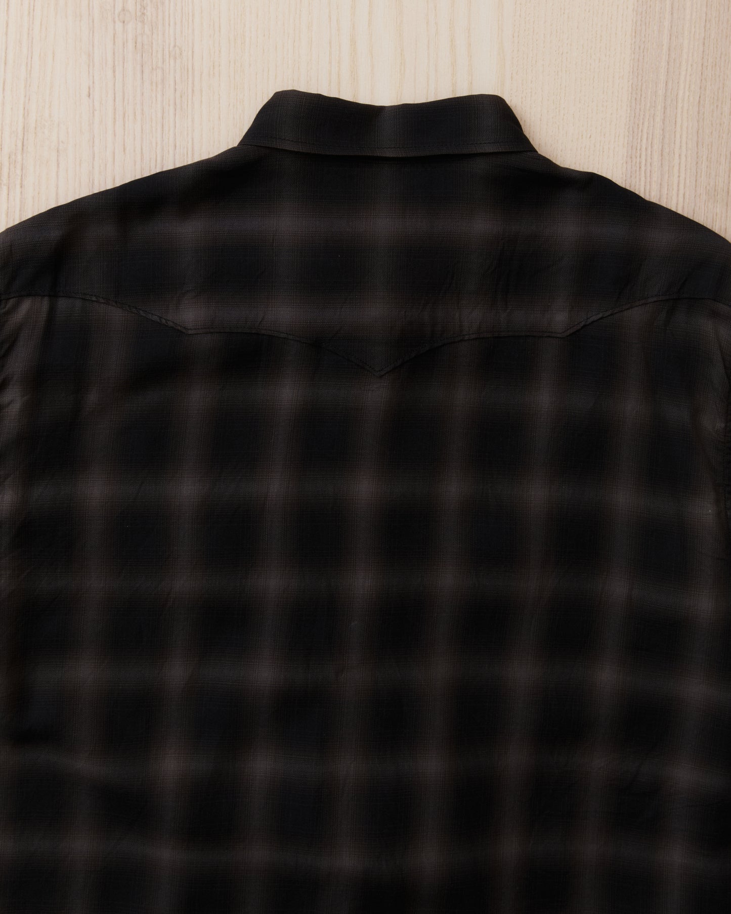 Sugar Cane & Co. Ombre Check Western Shirt Black SC29688