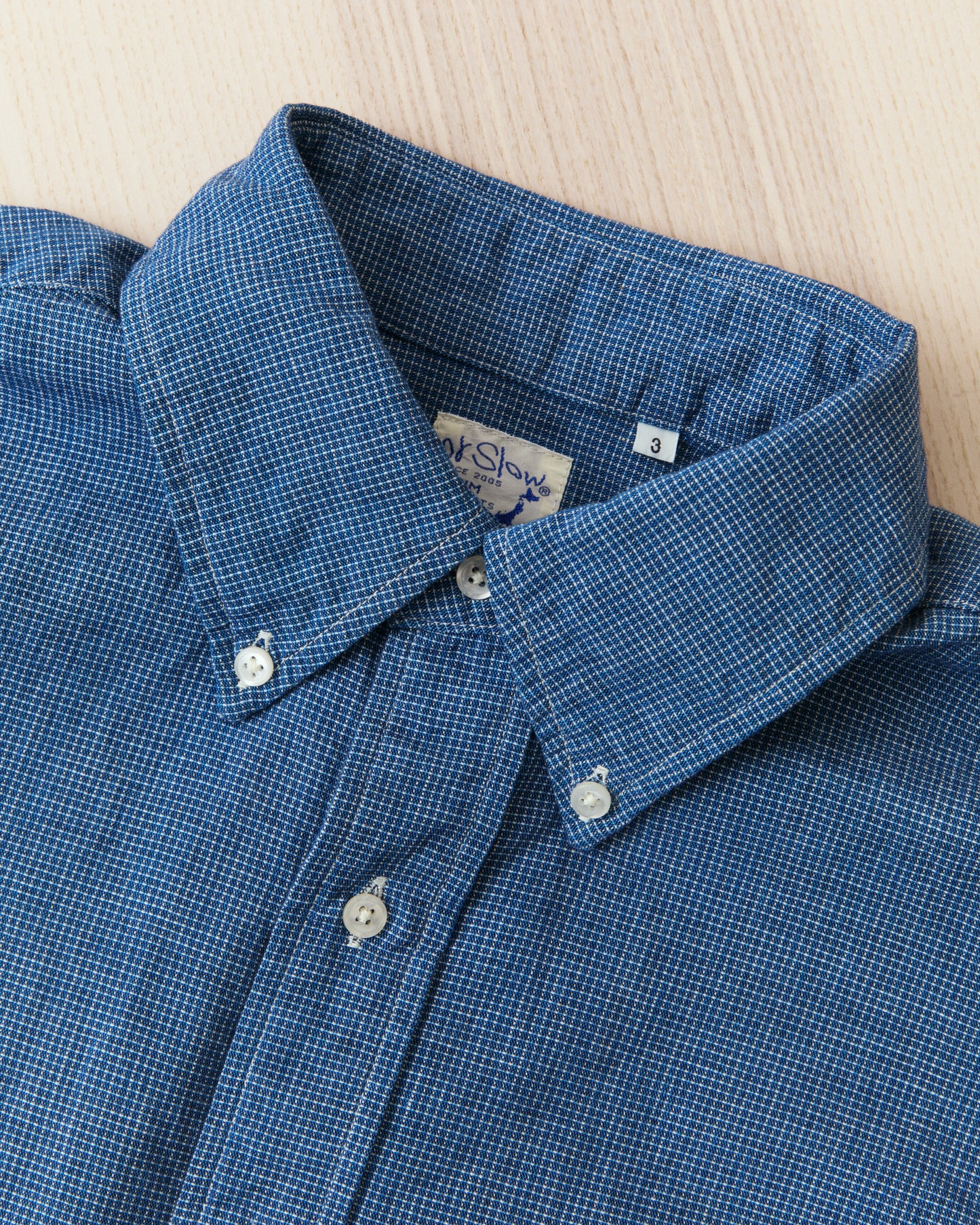 OrSlow 01-8112-C84K Button Down Chambray Shirt Checked Cotton