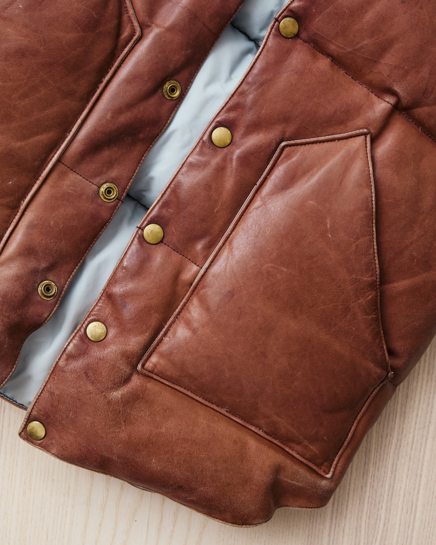 Vintage Rocky Mountain Featherbed Leather Down Vest Size 40